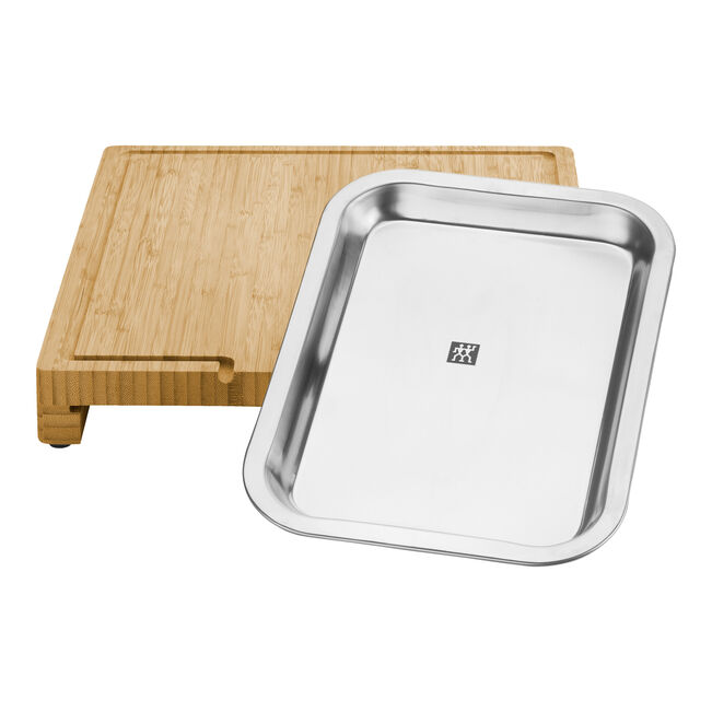 Zwilling BBQ+ Bamboo Cutting Board - Stainless Steel Tray-Cutting Board-DECOROLALA