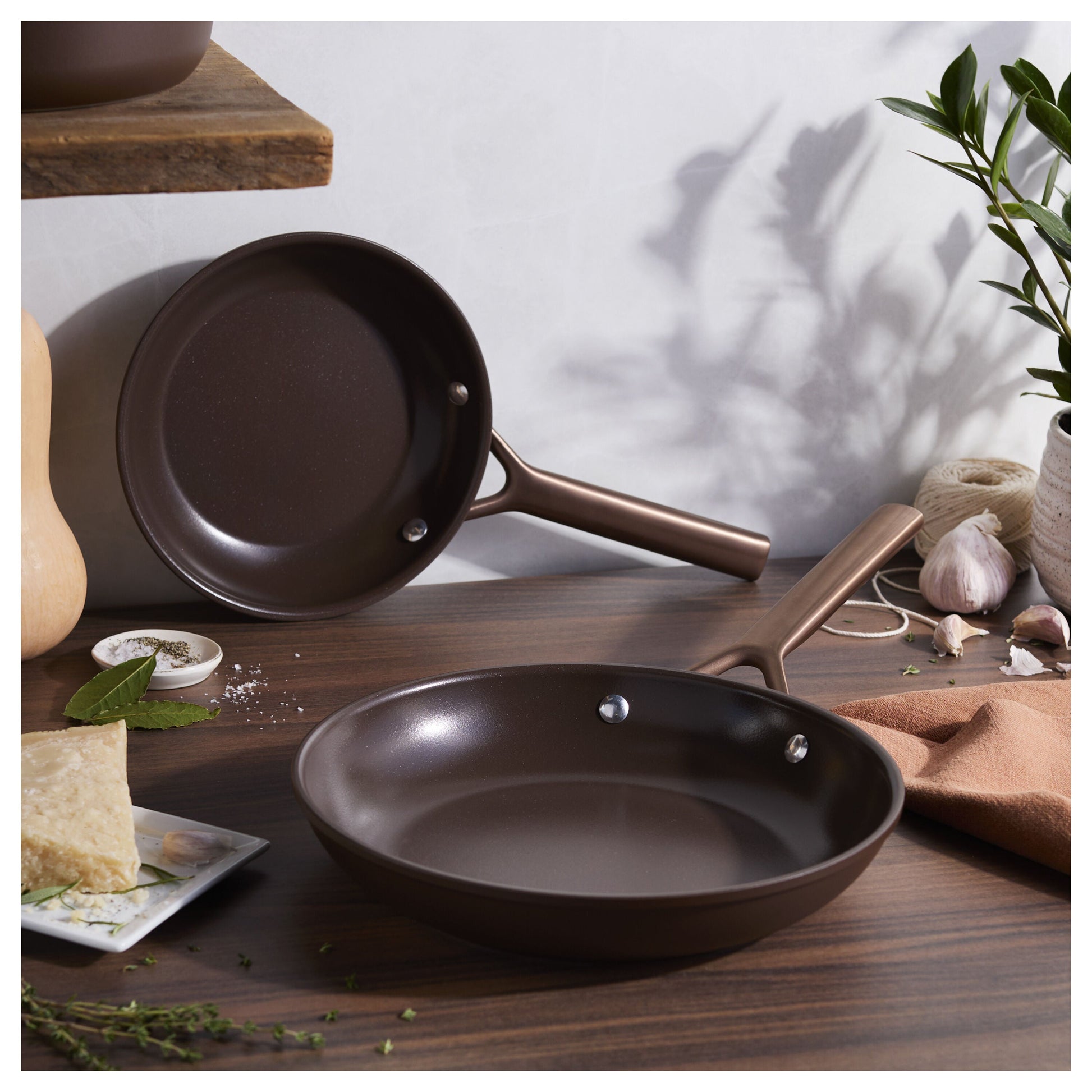 Zwilling Milano 2-Piece Ceramic Nonstick Fry Pan Set - Brown-n/a-DECOROLALA