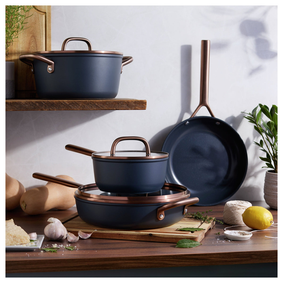 Zwilling Milano 7-Piece Ceramic Nonstick Cookware Set - Blue-Needs Review-DECOROLALA