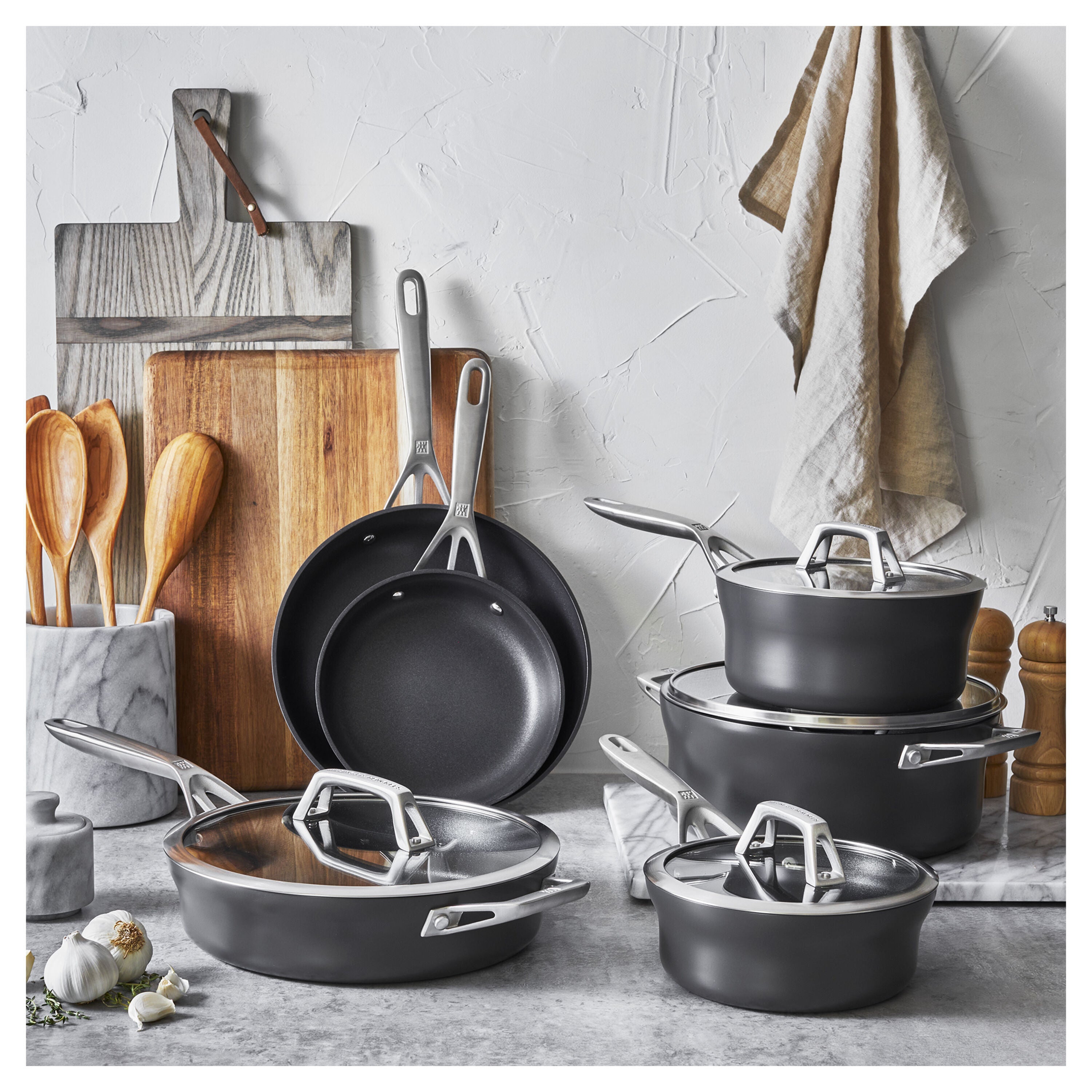 Zwilling Motion 10-Piece Hard-Anodized Nonstick Cookware Set-n/a-DECOROLALA