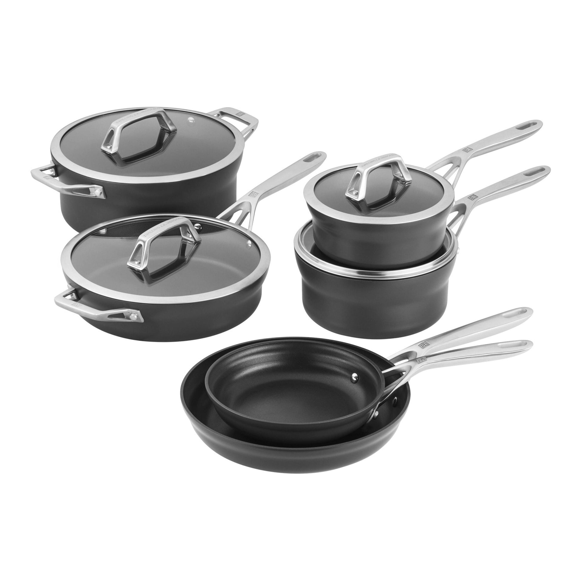 Zwilling Motion 10-Piece Hard-Anodized Nonstick Cookware Set-n/a-DECOROLALA