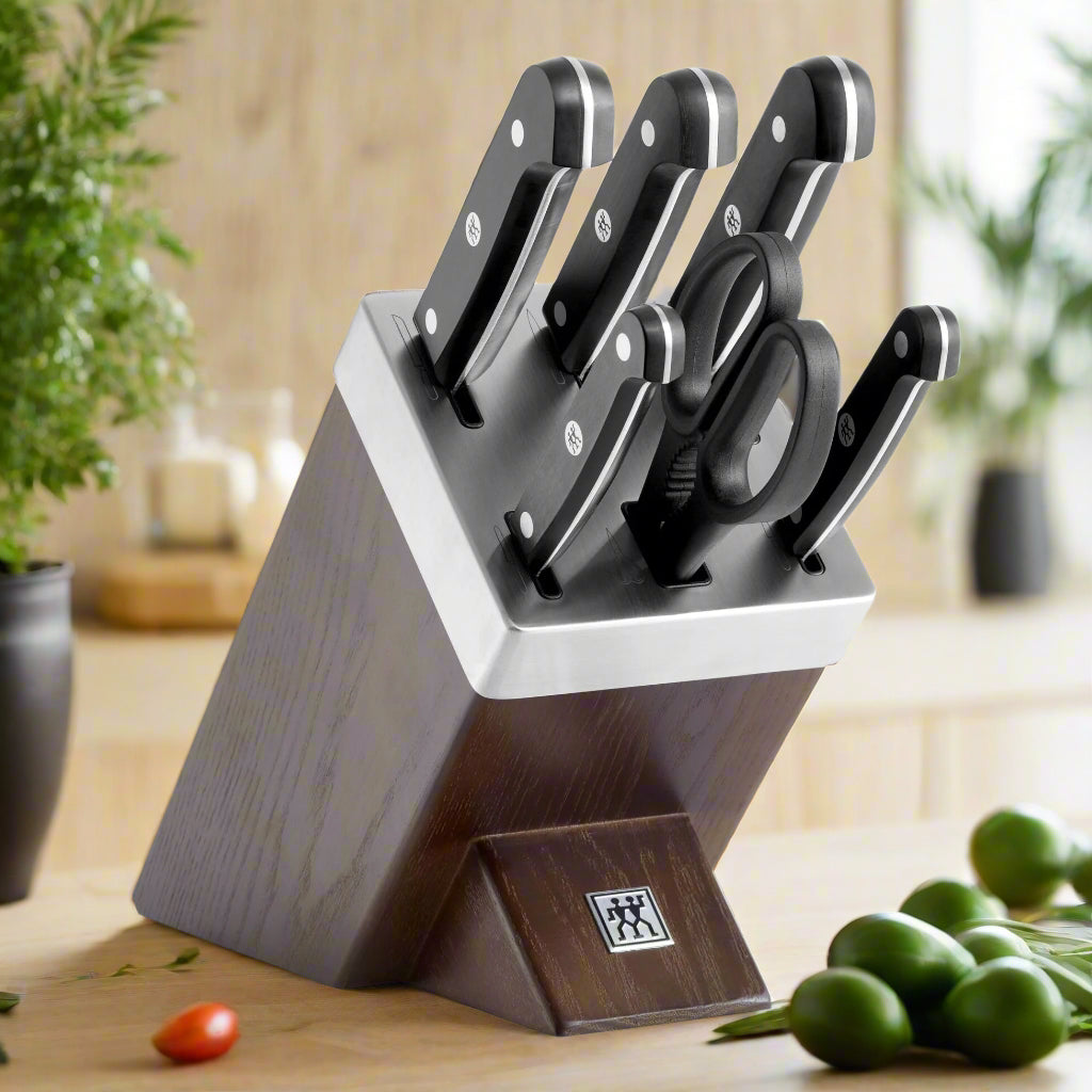 Zwilling Self-Sharpening 7-Piece Knife Block - Brown-Knife Set-DECOROLALA