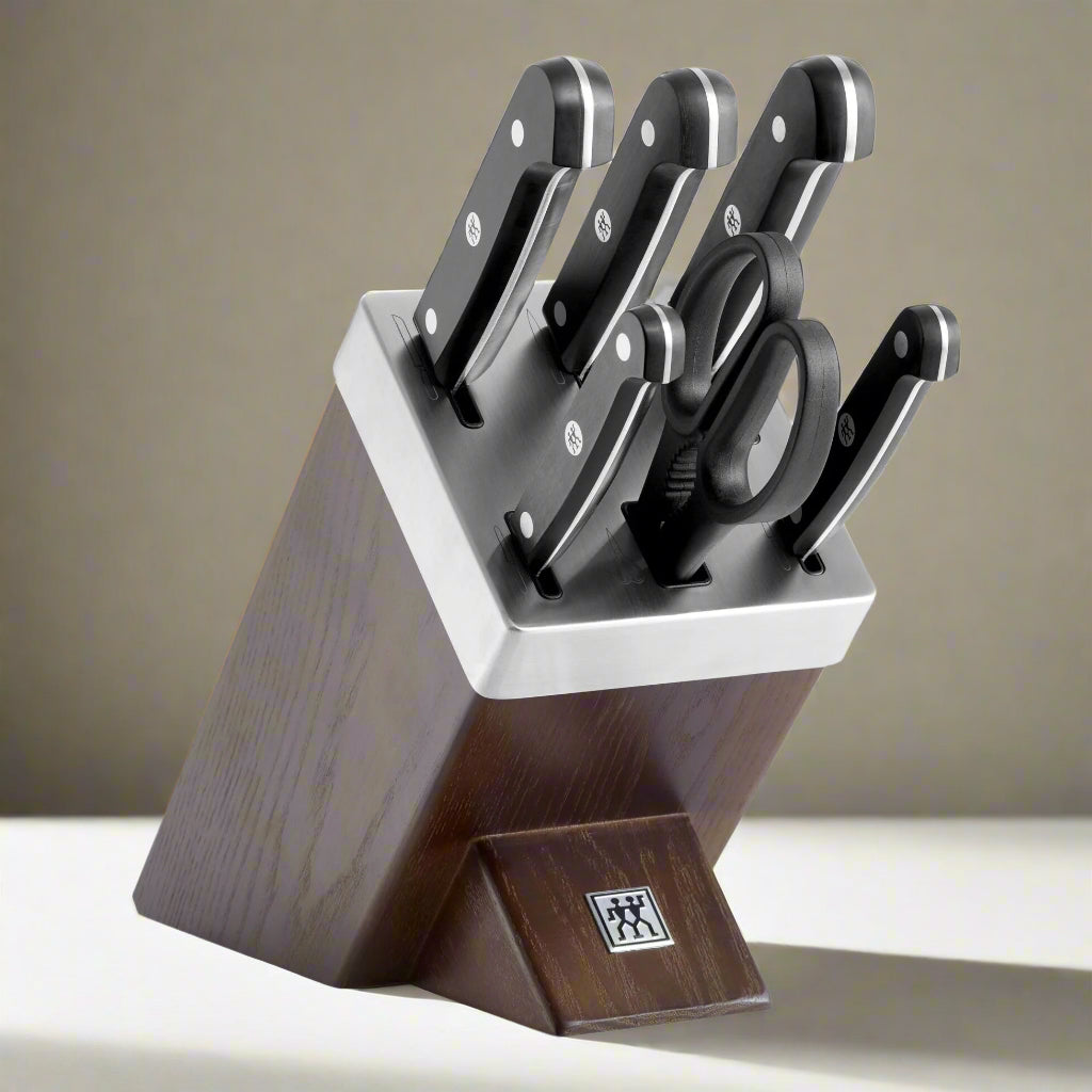 Zwilling Self-Sharpening 7-Piece Knife Block - Brown-Knife Set-DECOROLALA