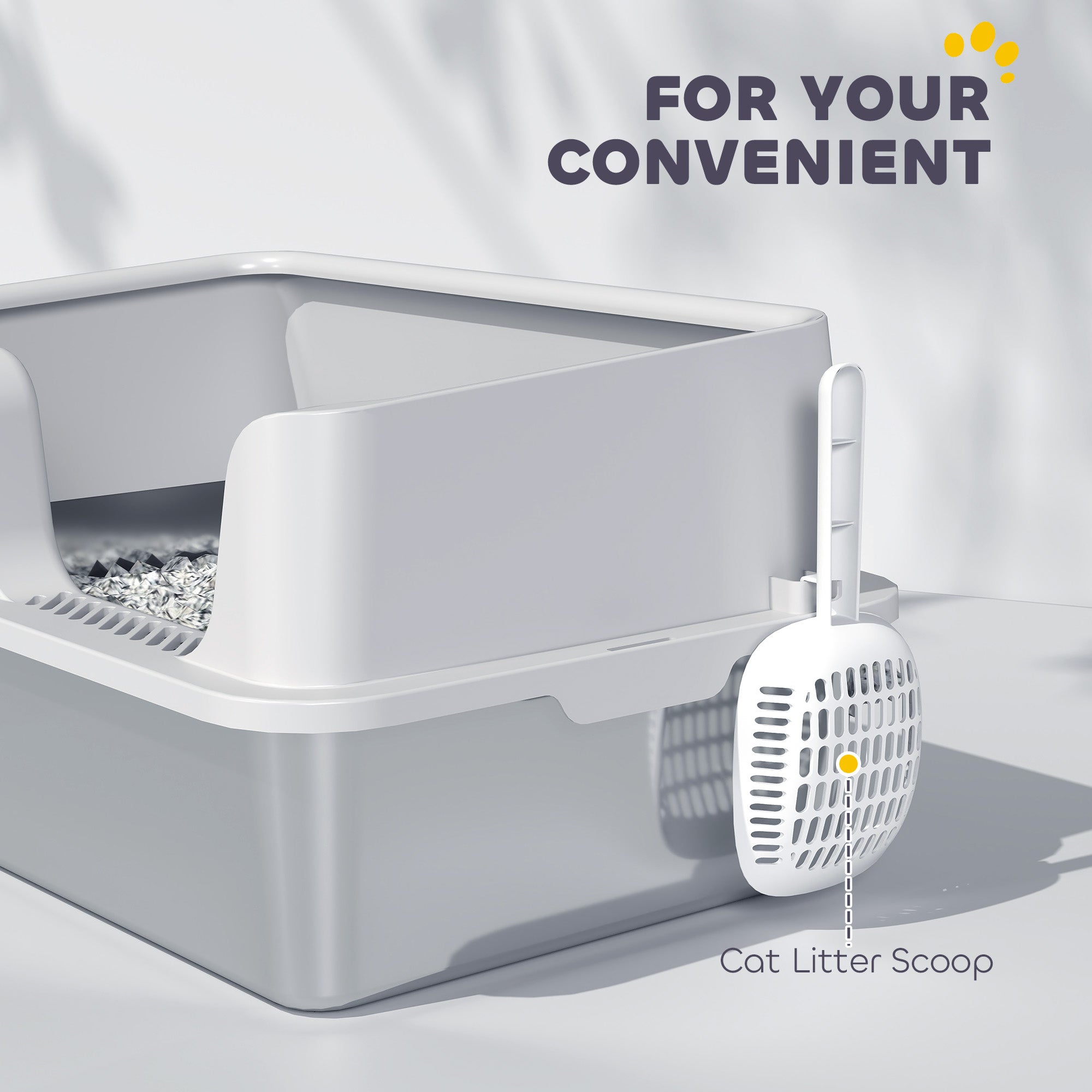 Stainless Steel Cat Litter Box with Lid with Scoop, High Sided, Non-Stick, & Anti-Urine Leakage, Easy Cleaning