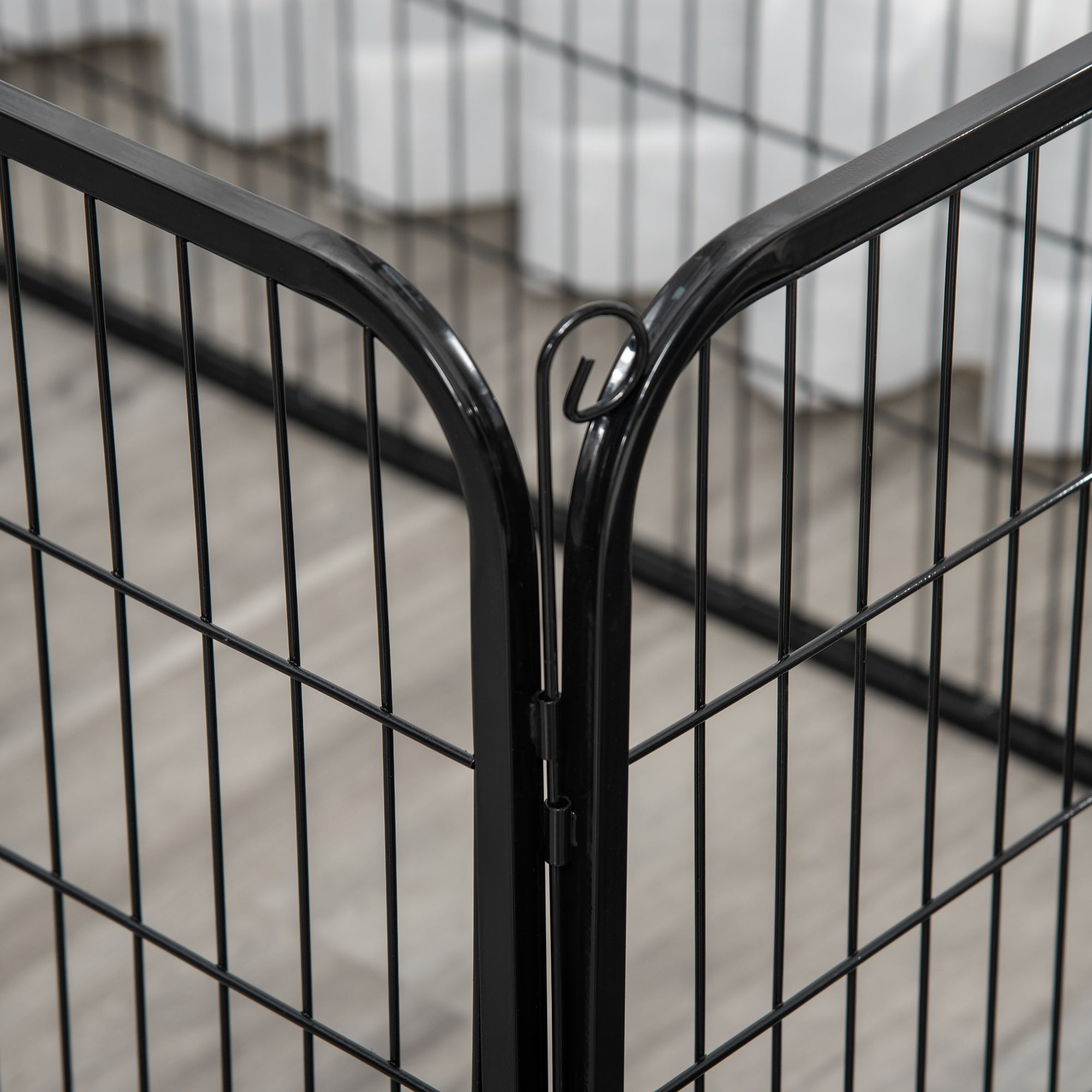 32"W 4-Panel Metal Dog Pen Exercise Pet Playpen Dog Indoor/Outdoor Fence, Black