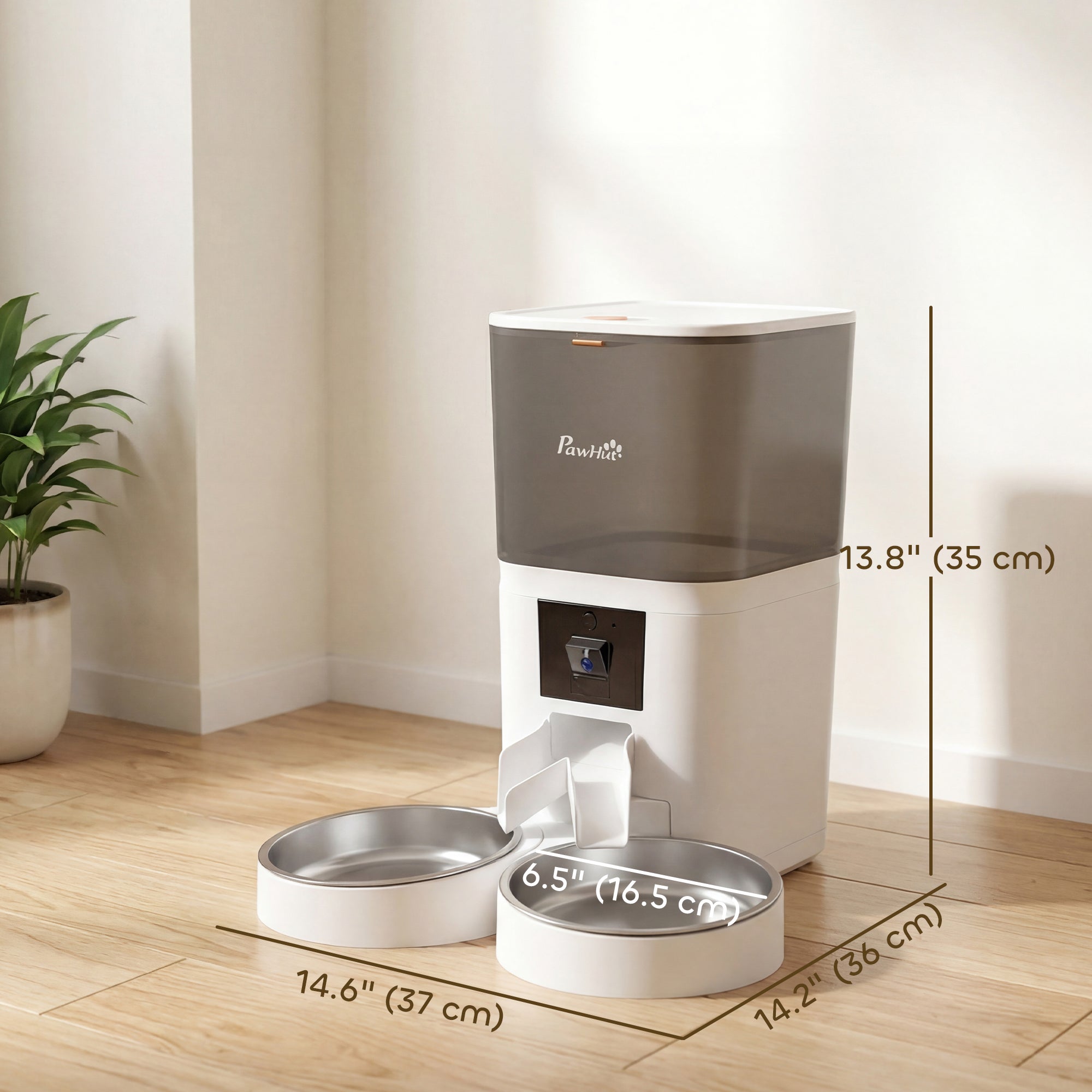 Distributeur automatique de nourriture pour 2 chats avec caméra HD, Wi-Fi 2,4G et 5G, capacité de 6 l, contrôle par application