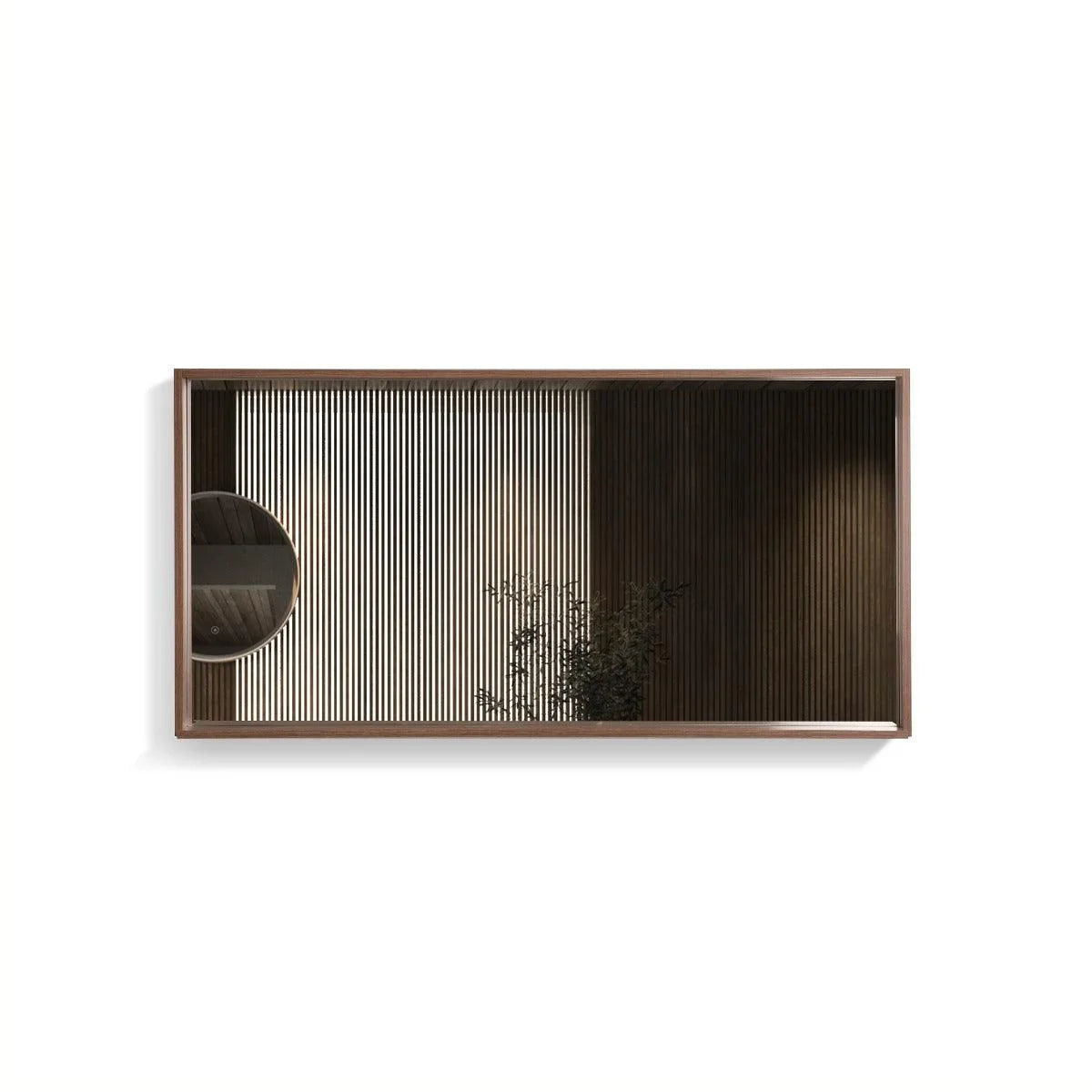 60" Allier Mirror with Shelf - Walnut