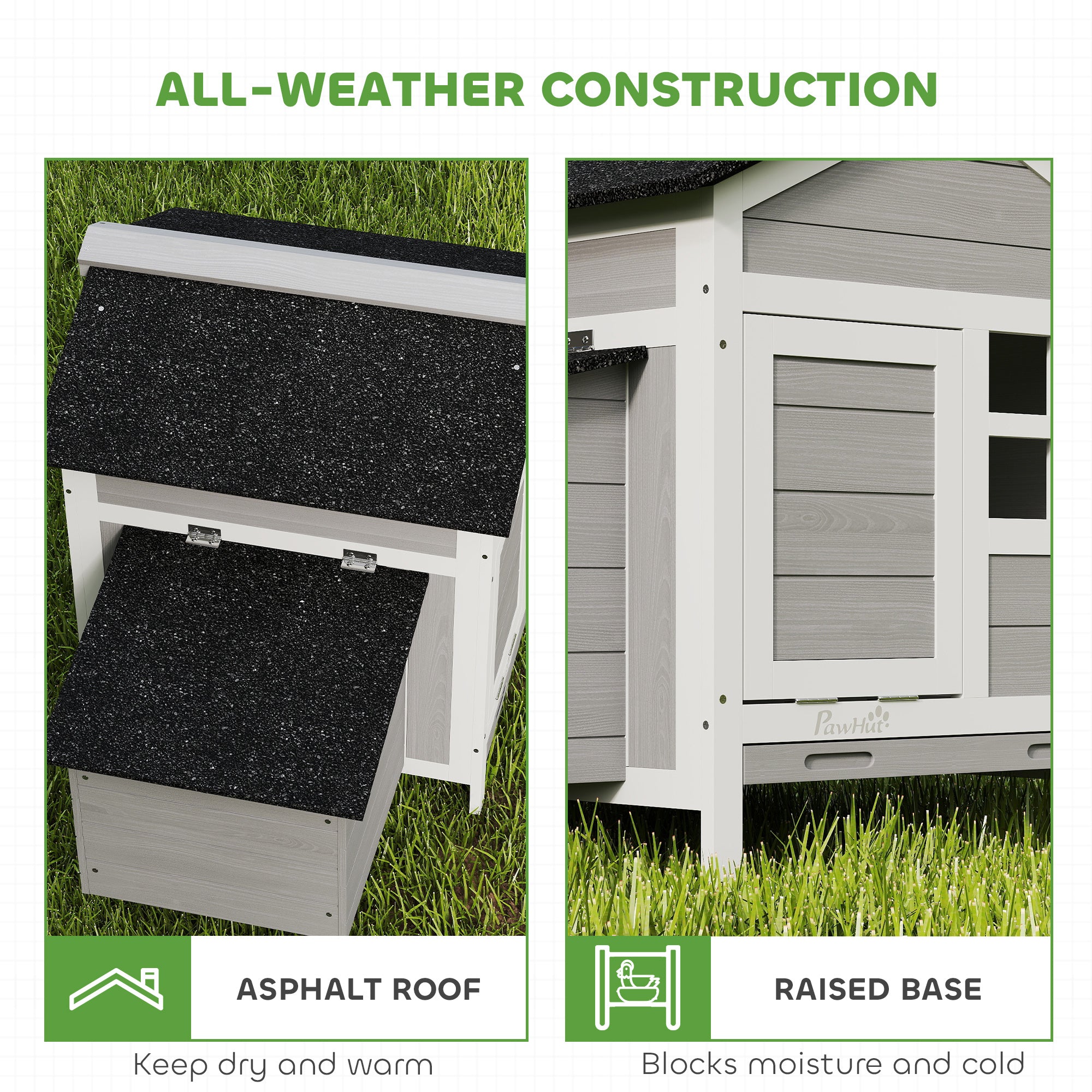 Wooden Chicken Coop with Nesting Box, Pull-out Metal Tray, for 1-2 Chickens, 36" x 25" x 27"
