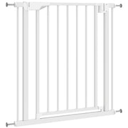 Baby Gate, Pet Safety Gate Pressure Fit, 30"-32" Wide with Two-Way Open, Auto-Close for Stair, Doorways, Hallways, White