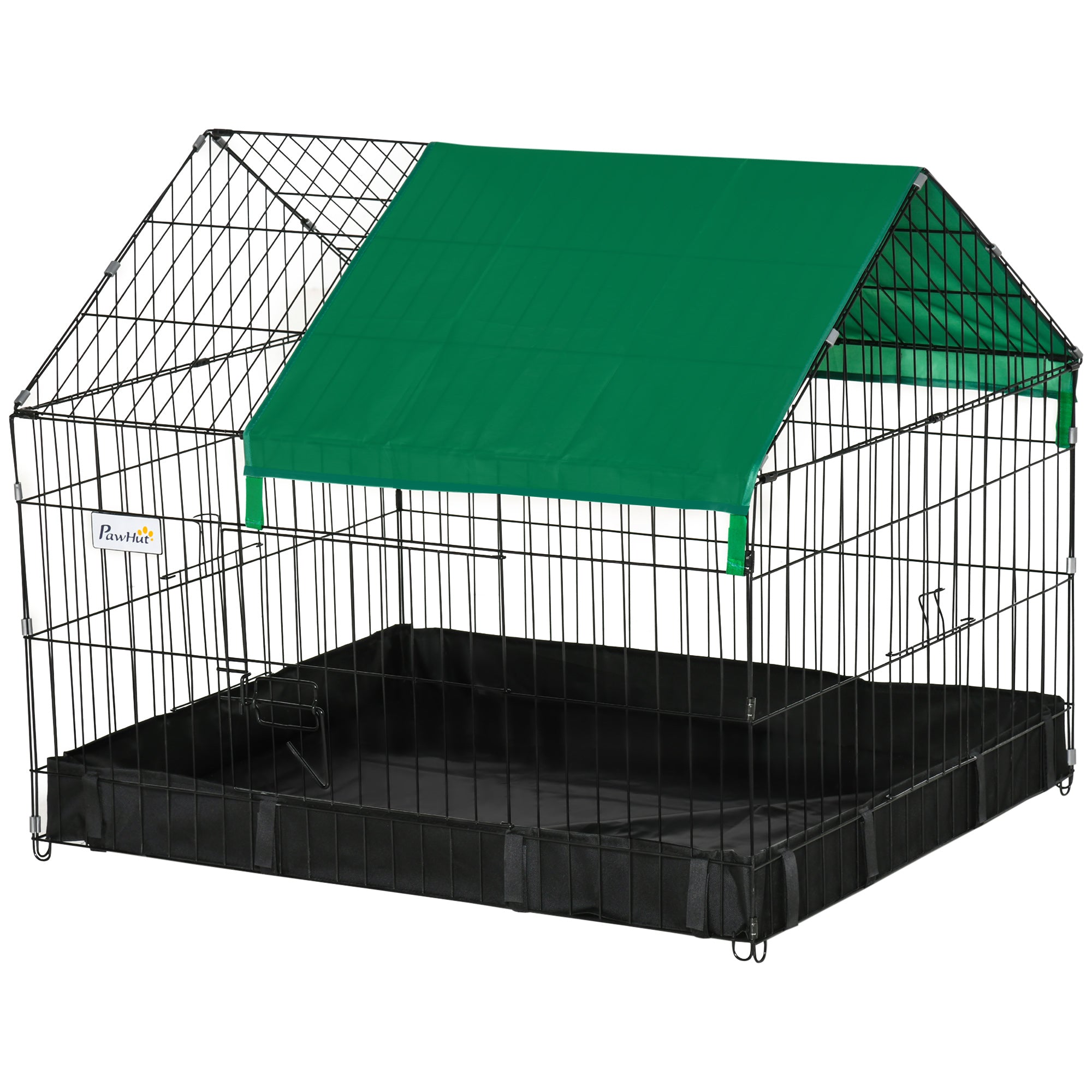 Cage métallique extérieure pour petits animaux, pour lapins et chats, noire