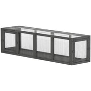 Outdoor Cat Tunnel, Wooden Play Cat Enclosure, Extendable Pet Run with 3 Doors, for Indoor and Outdoor Use, Grey