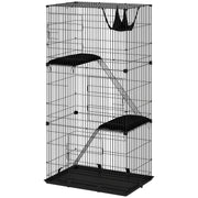 3-Tier Cat Cage Indoor, Detachable Metal Wire Kennel withwith Hammock, Platform, Tray and Cushion for 1-2 Kittens