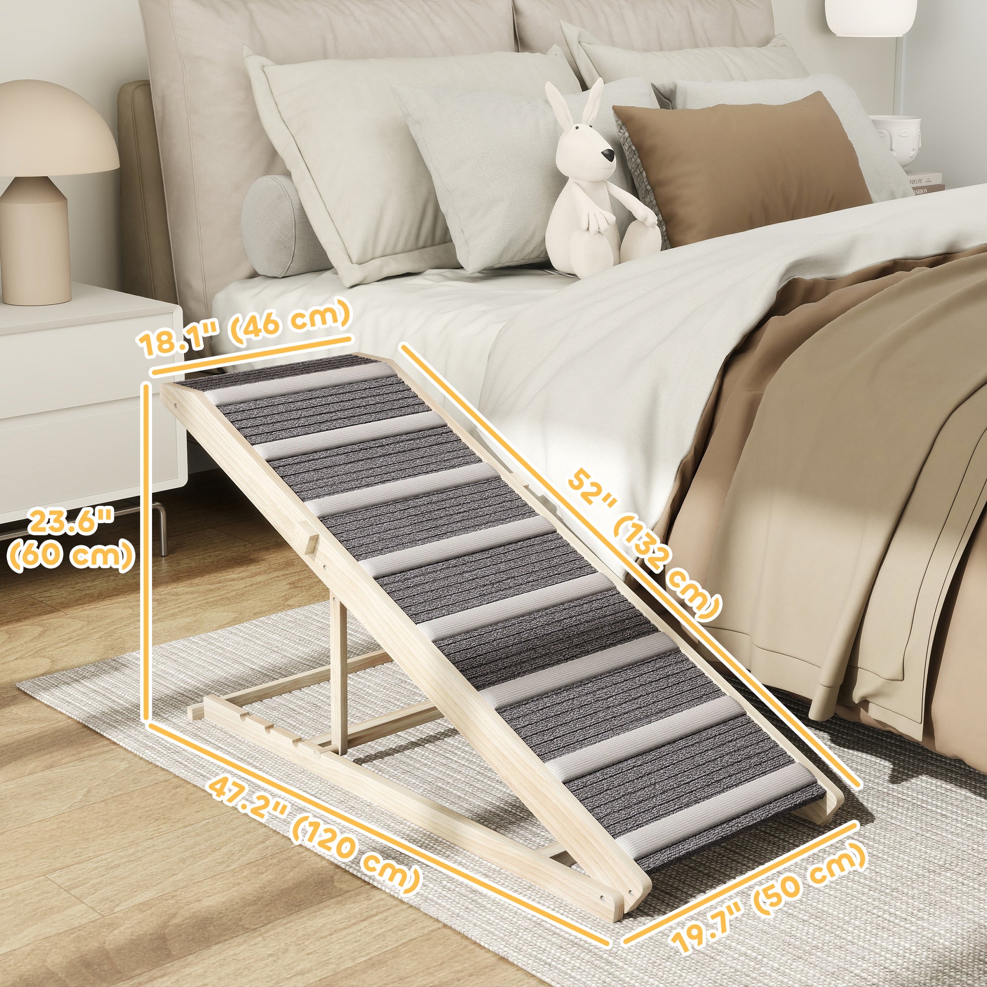Dog Ramp for Couch, Foldable Pet Ramp for Small to Large Dog, 4 Adjustable Height from16" to 23.5"