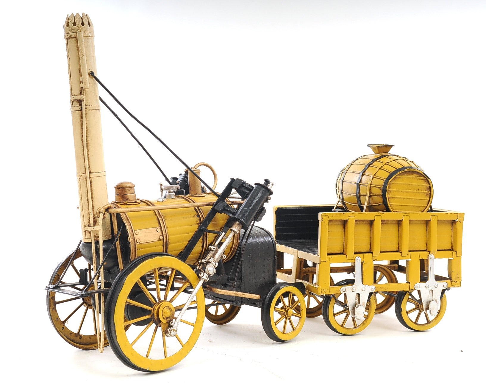 c1829 Yellow Rocket Steam Engine Model Sculpture-Sculptures-DECOROLALA