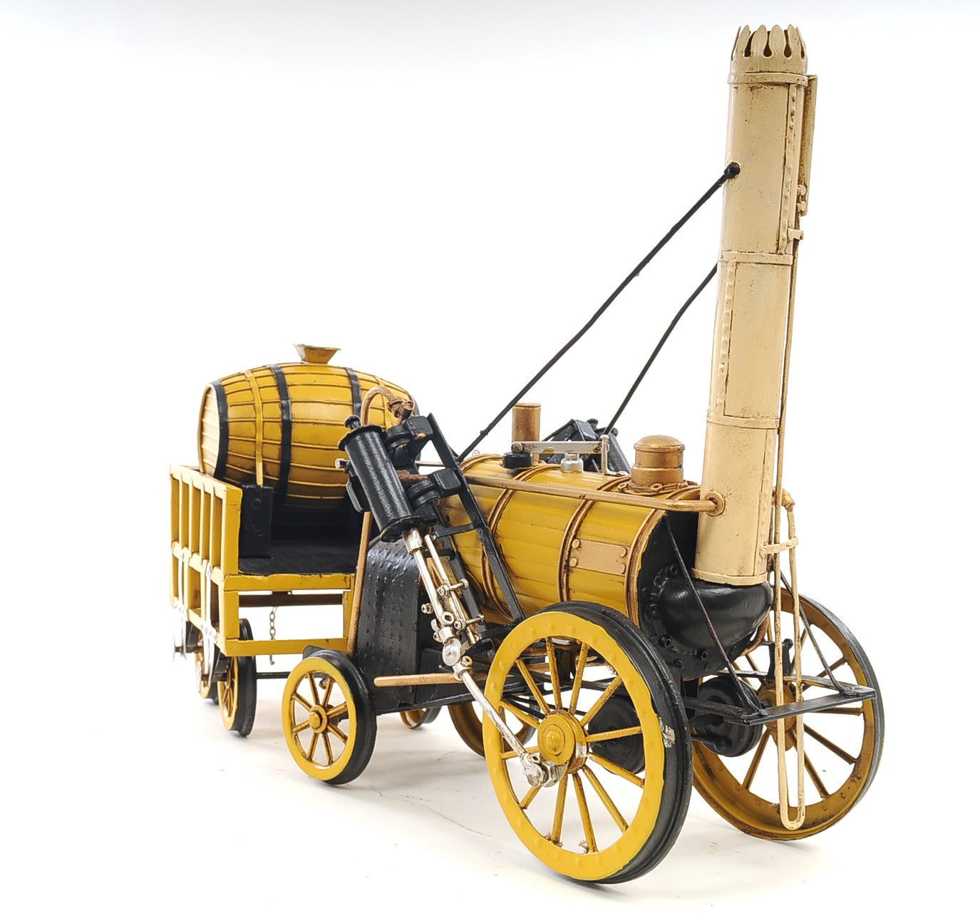 c1829 Yellow Rocket Steam Engine Model Sculpture-Sculptures-DECOROLALA