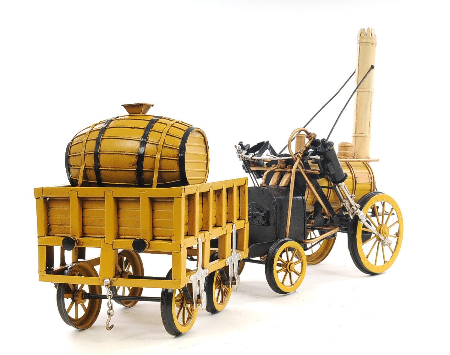 c1829 Yellow Rocket Steam Engine Model Sculpture-Sculptures-DECOROLALA