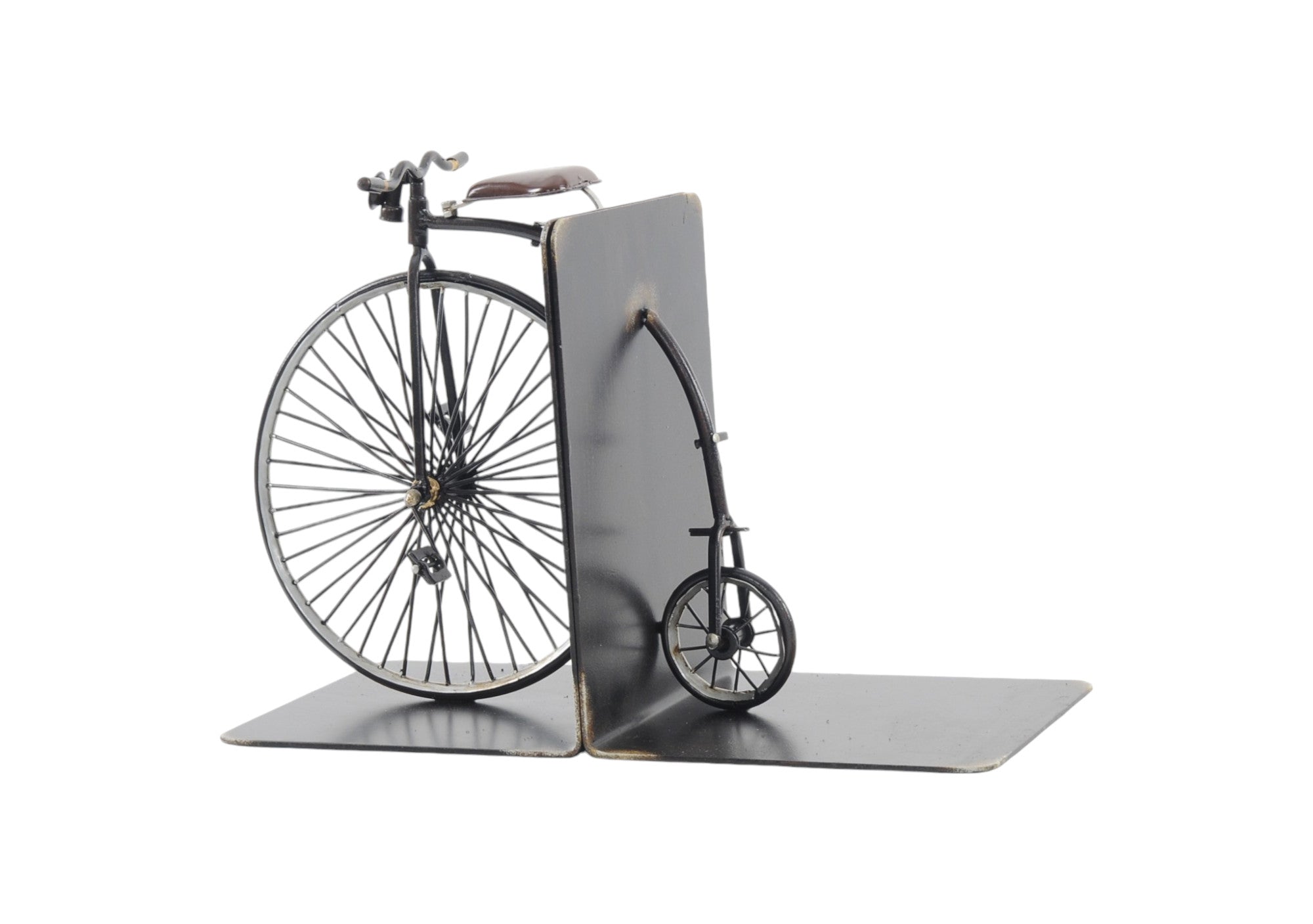 c1870 High Wheeler Bicycle Metal Decorative Bookends-Sculptures-DECOROLALA