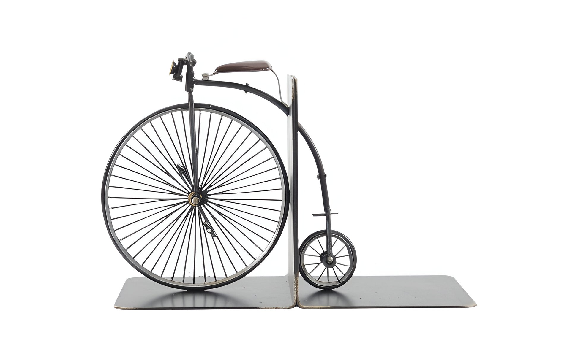 c1870 High Wheeler Bicycle Metal Decorative Bookends-Sculptures-DECOROLALA