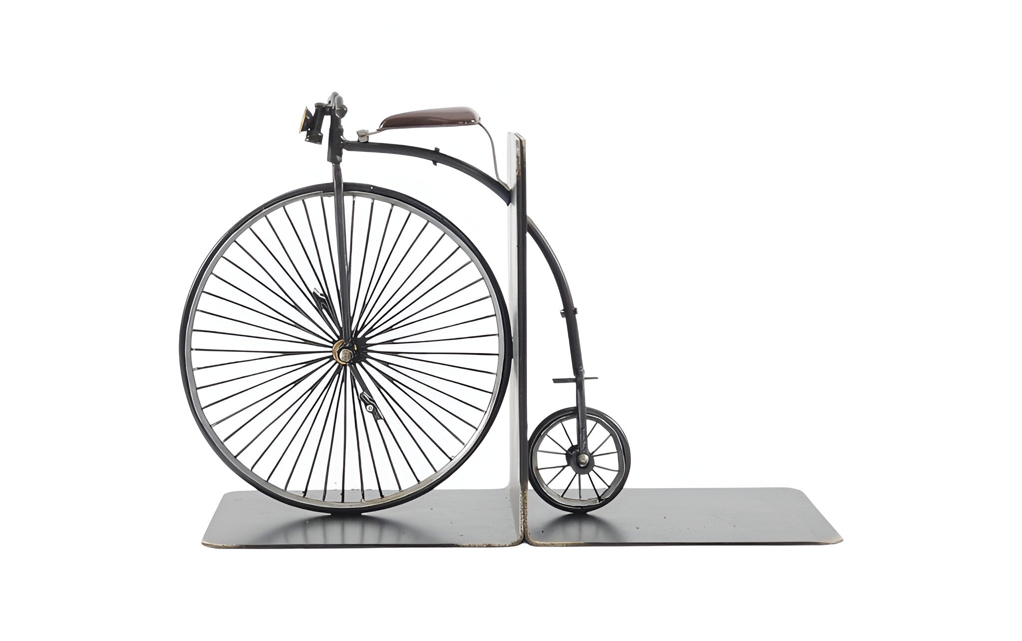 c1870 High Wheeler Bicycle Metal Decorative Bookends-Sculptures-DECOROLALA