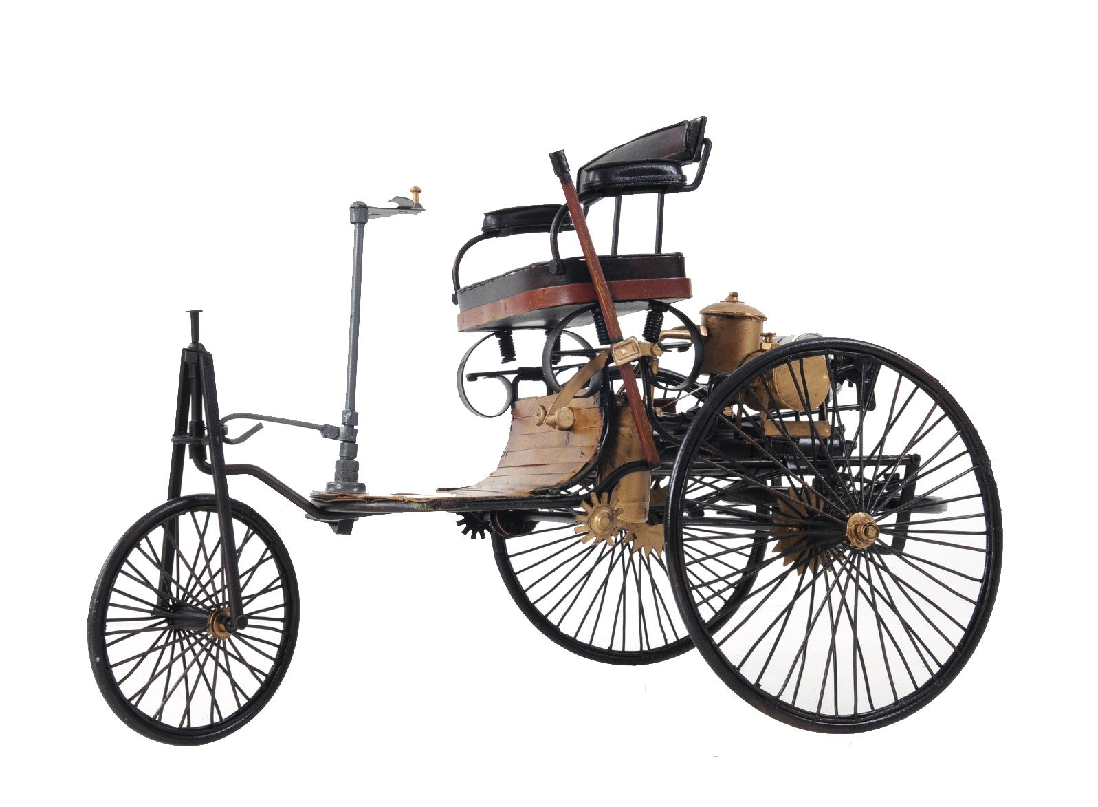 c1886 Three Wheeled Mercedes Benz Motor Car Sculpture-Sculptures-DECOROLALA