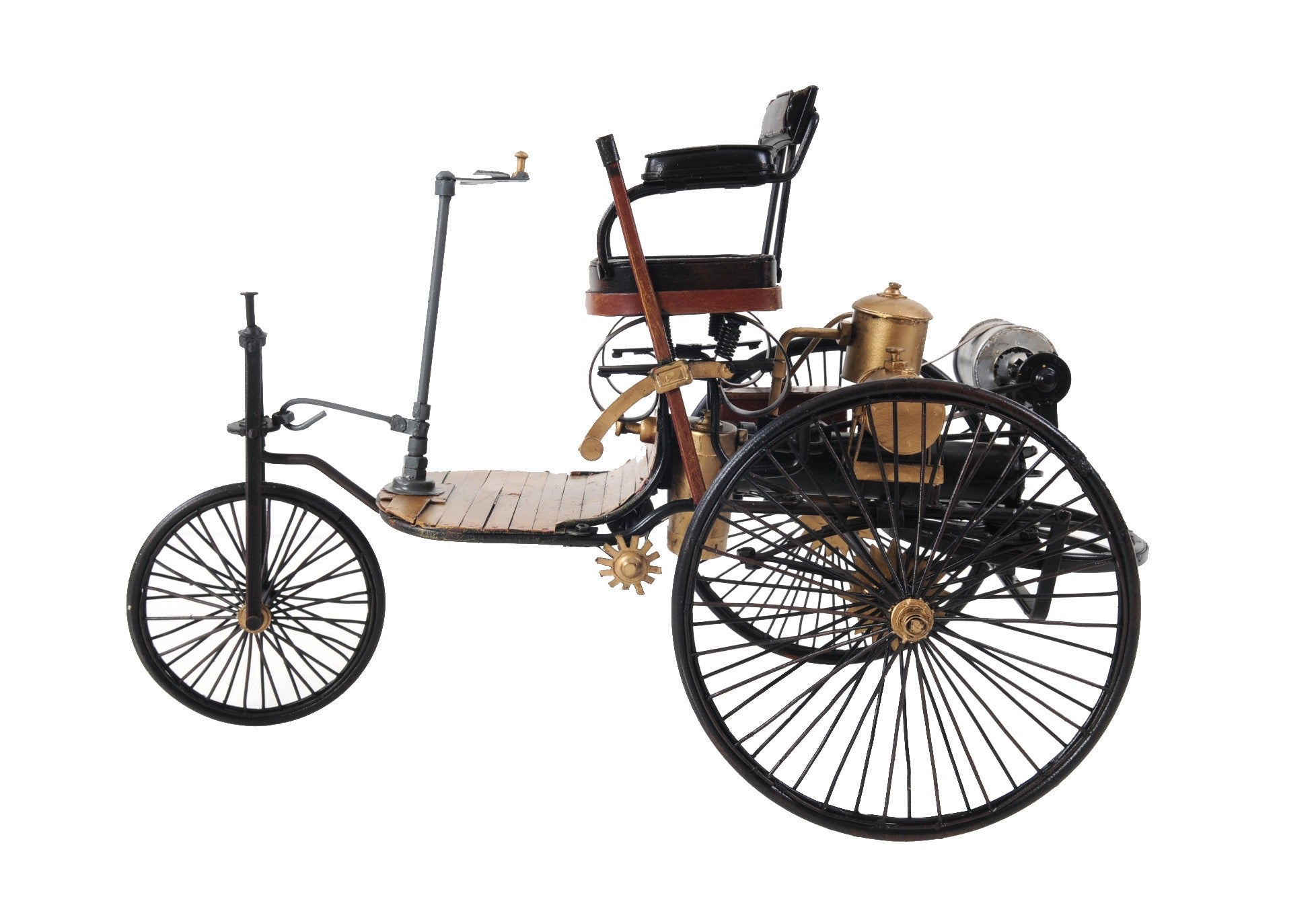 c1886 Three Wheeled Mercedes Benz Motor Car Sculpture-Sculptures-DECOROLALA