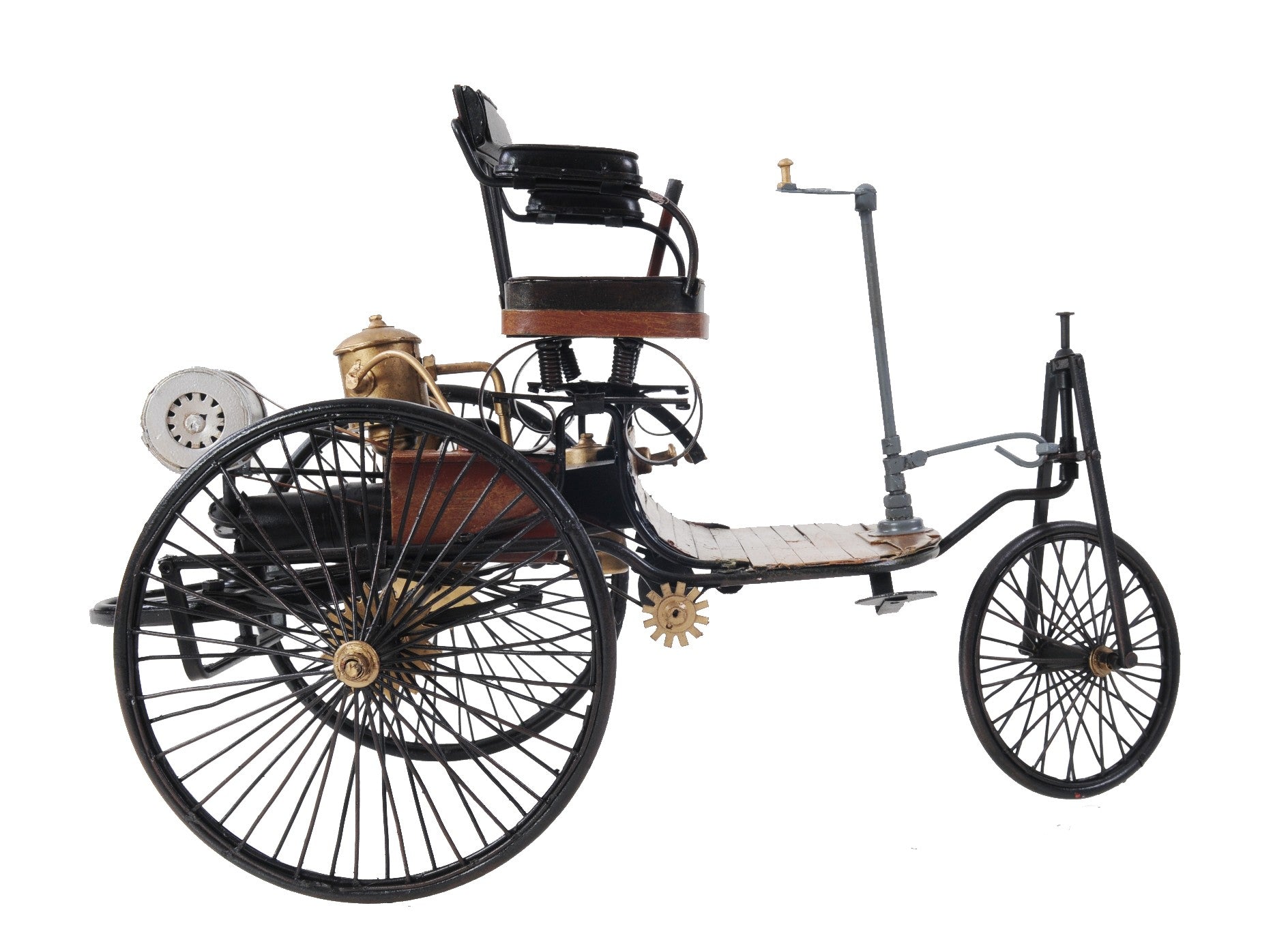 c1886 Three Wheeled Mercedes Benz Motor Car Sculpture-Sculptures-DECOROLALA