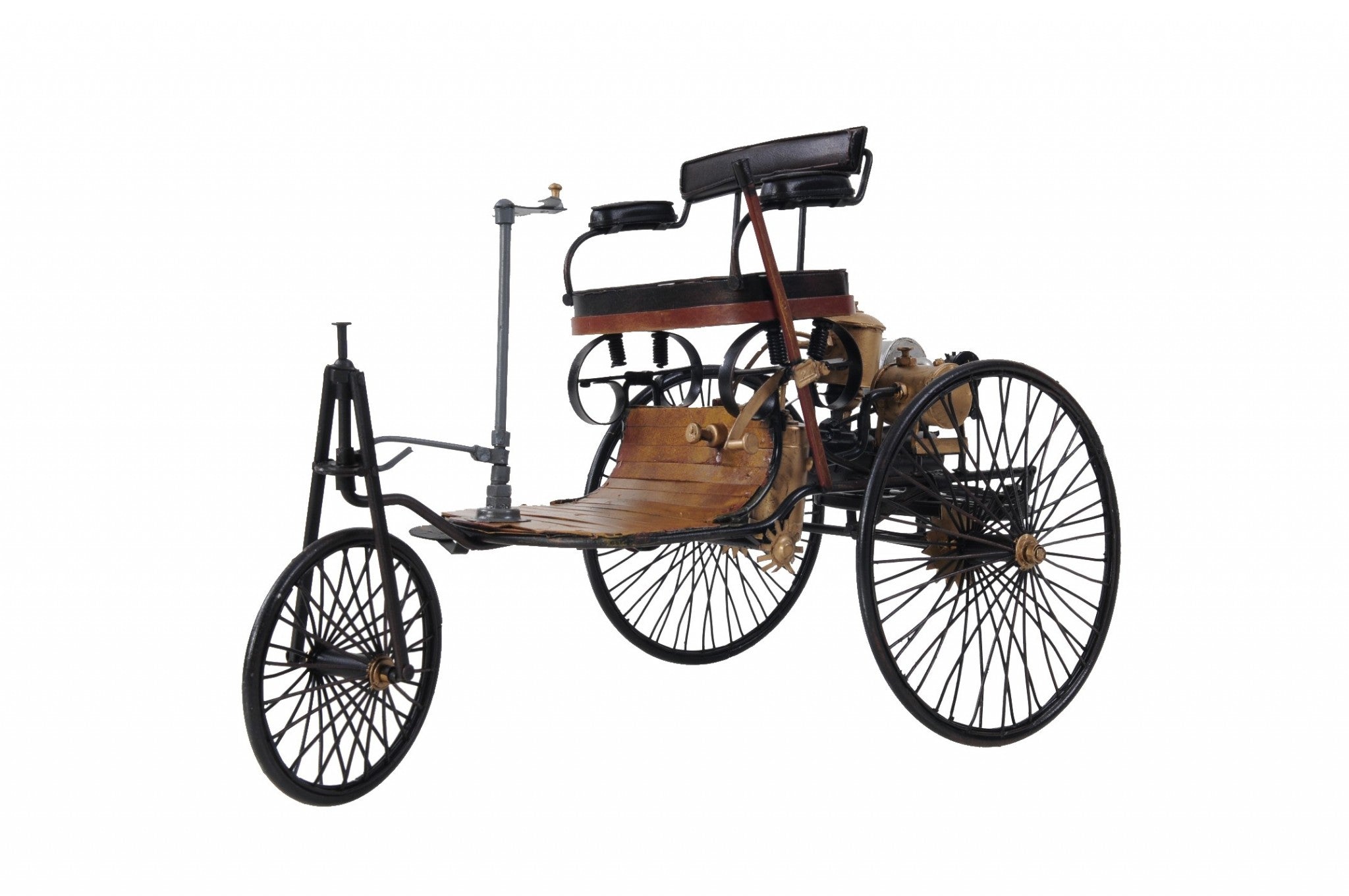 c1886 Three Wheeled Mercedes Benz Motor Car Sculpture-Sculptures-DECOROLALA