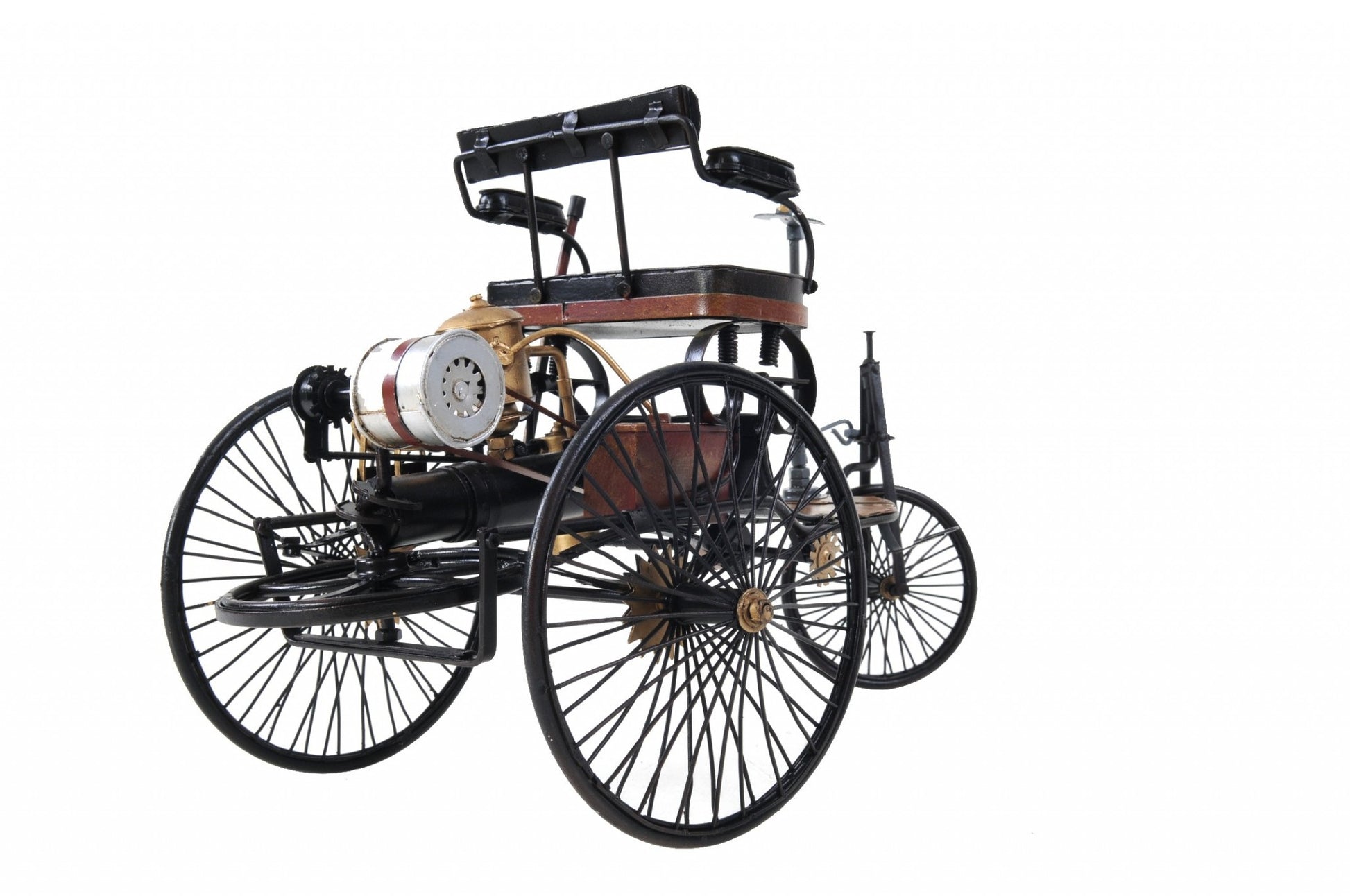 c1886 Three Wheeled Mercedes Benz Motor Car Sculpture-Sculptures-DECOROLALA