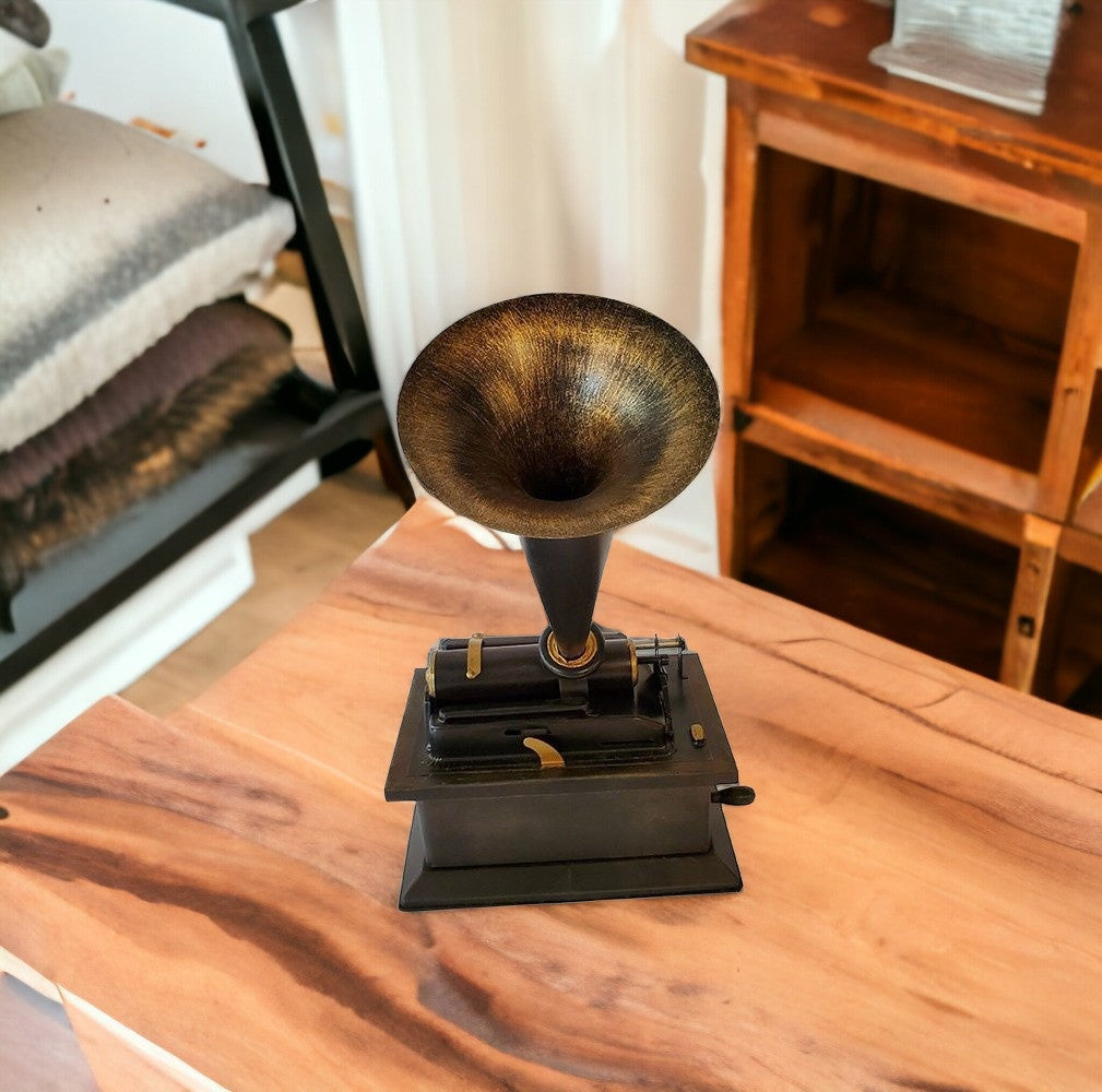 c1901 Edison Standard Phonograph Replica Sculpture-Sculptures-DECOROLALA
