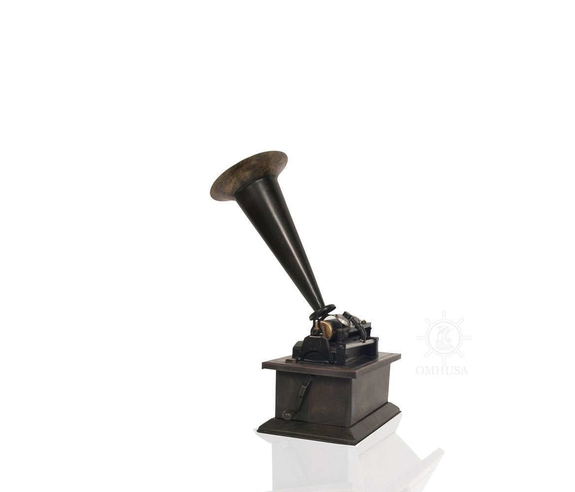 c1901 Edison Standard Phonograph Replica Sculpture-Sculptures-DECOROLALA