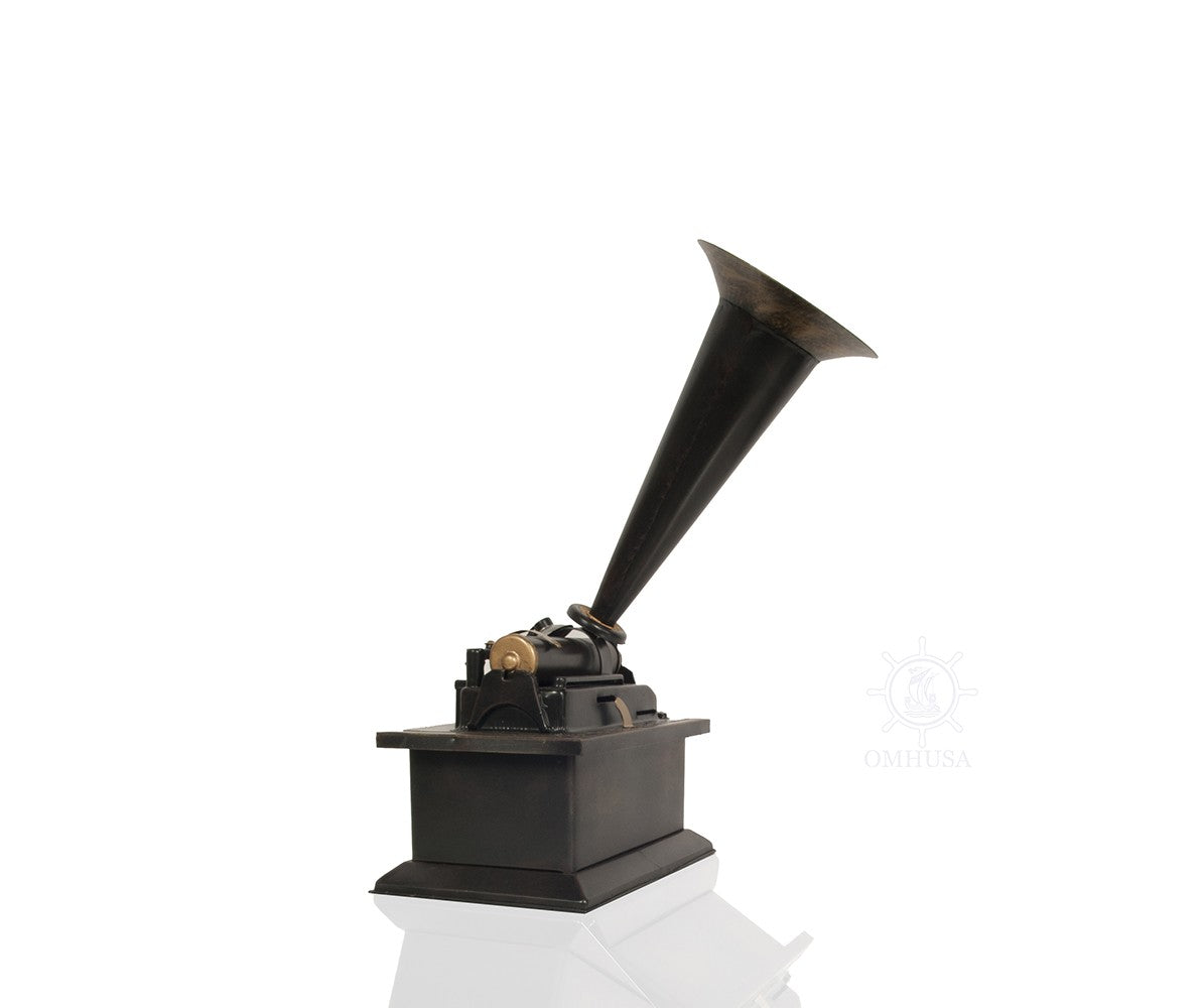 c1901 Edison Standard Phonograph Replica Sculpture-Sculptures-DECOROLALA
