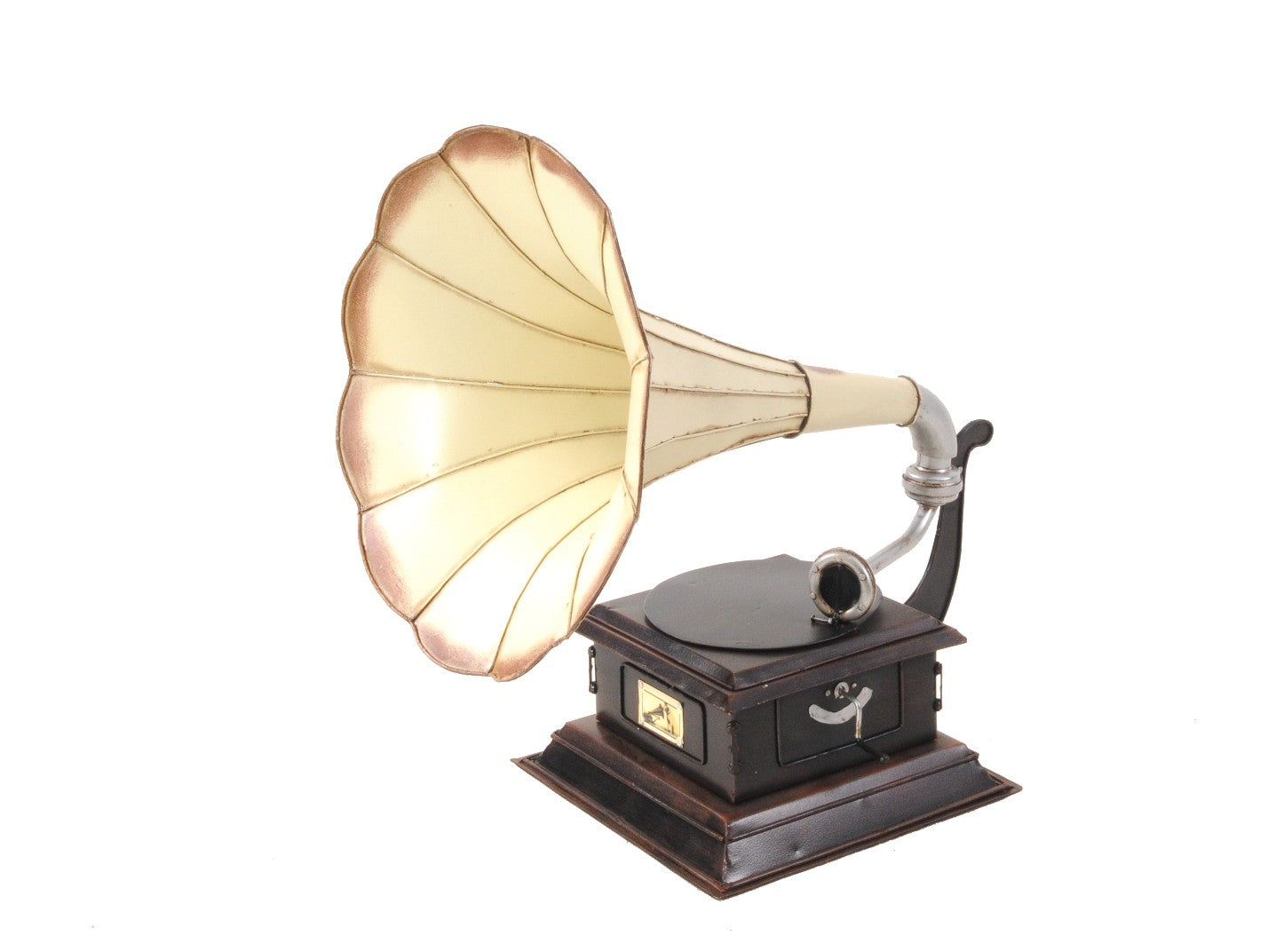 c1911 HMV Gramophone Built to Scale Model Sculpture-Sculptures-DECOROLALA