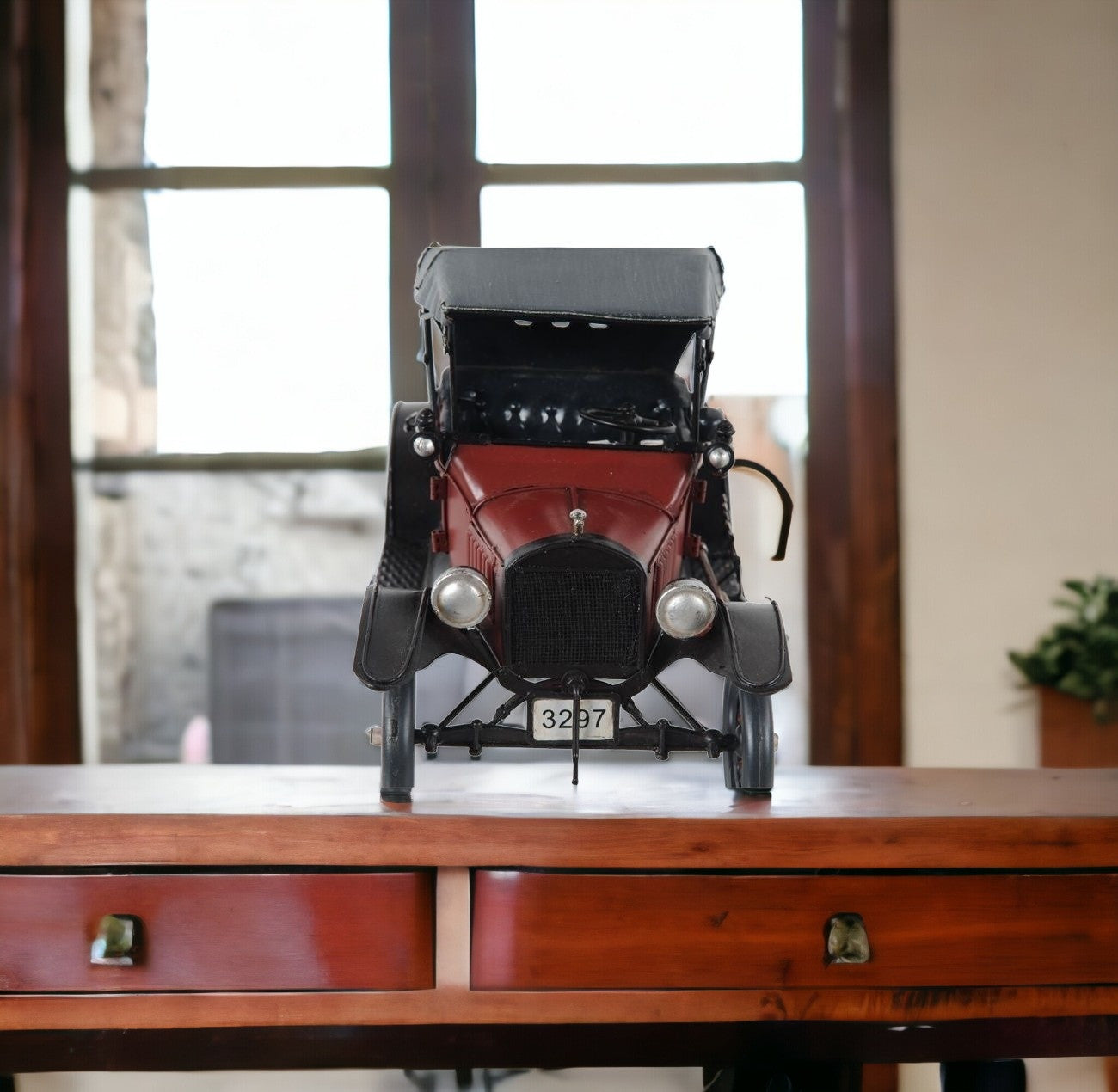 c1924 Red Ford Model T Car Sculpture-Sculptures-DECOROLALA