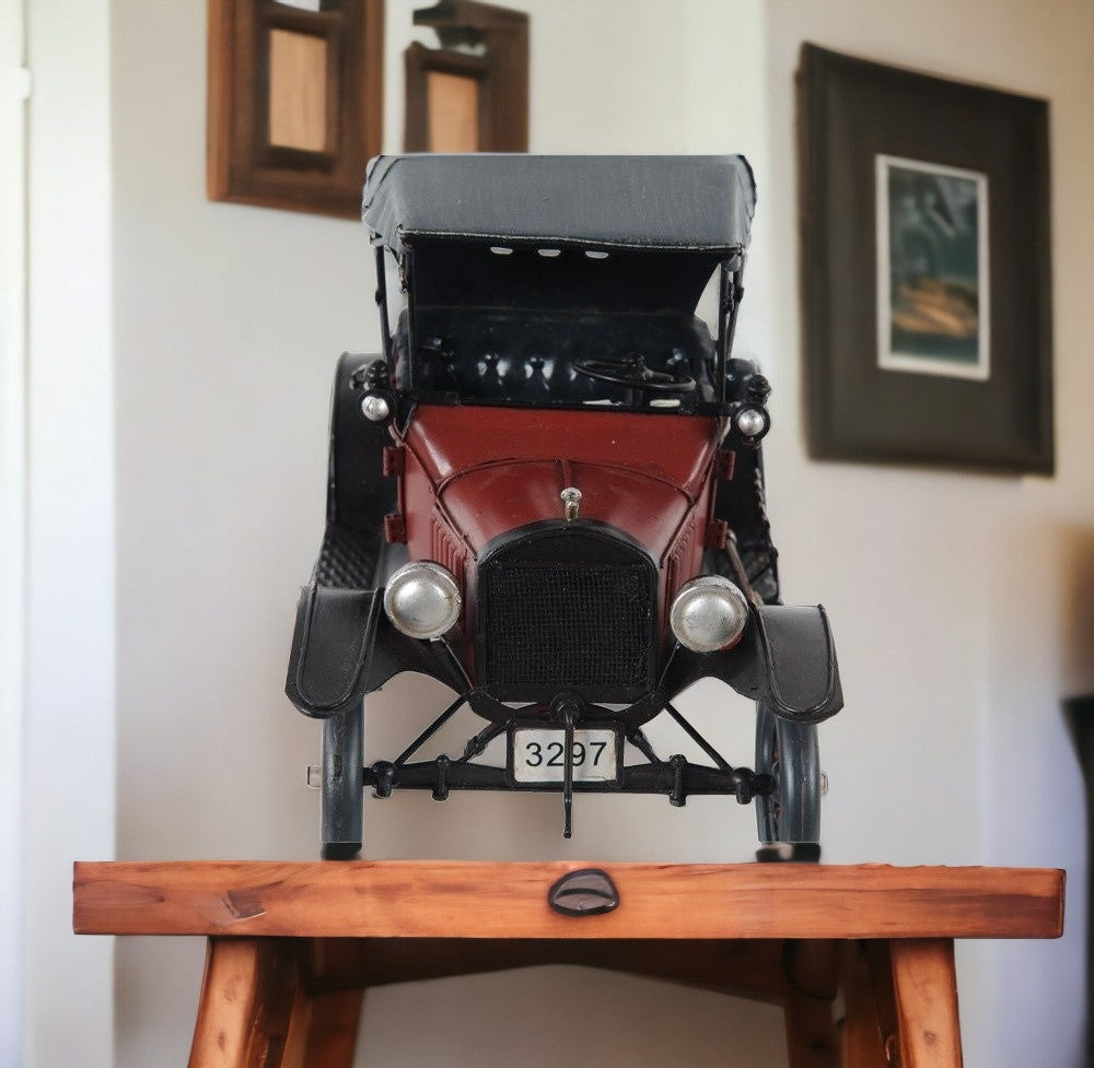 c1924 Red Ford Model T Car Sculpture-Sculptures-DECOROLALA