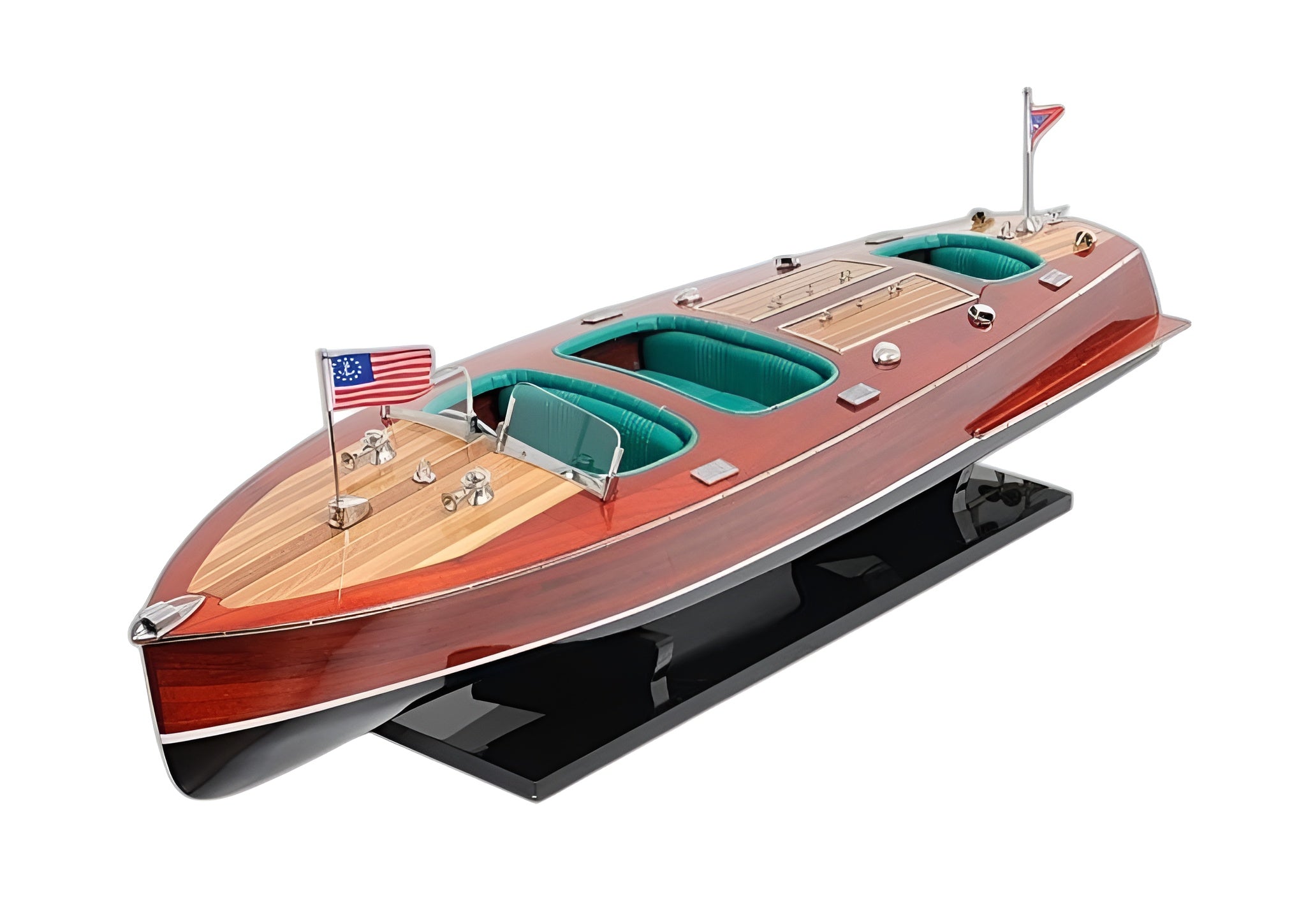 c1928 Chris Craft Triple Cockpit Large Painted Model-Sculptures-DECOROLALA