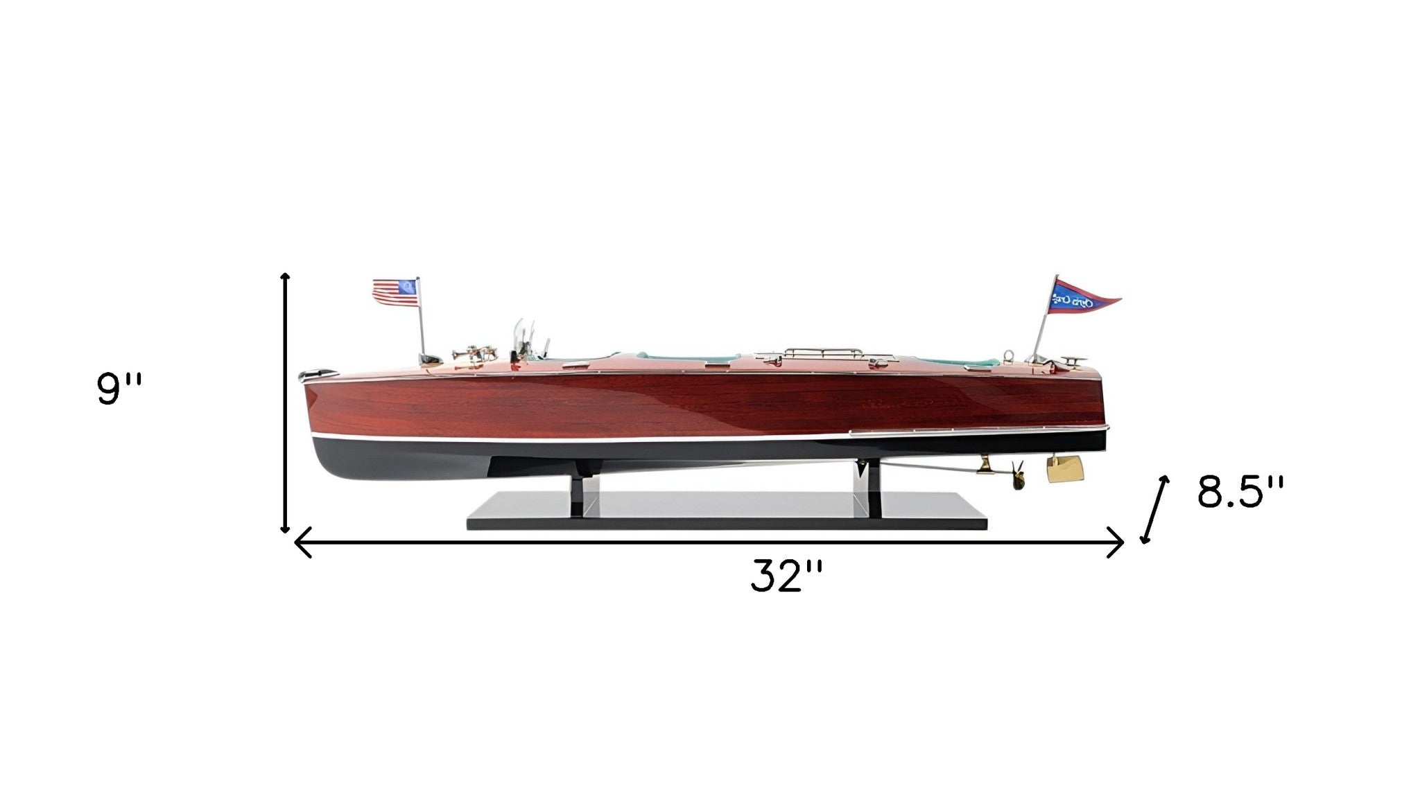 c1928 Chris Craft Triple Cockpit Large Painted Model-Sculptures-DECOROLALA