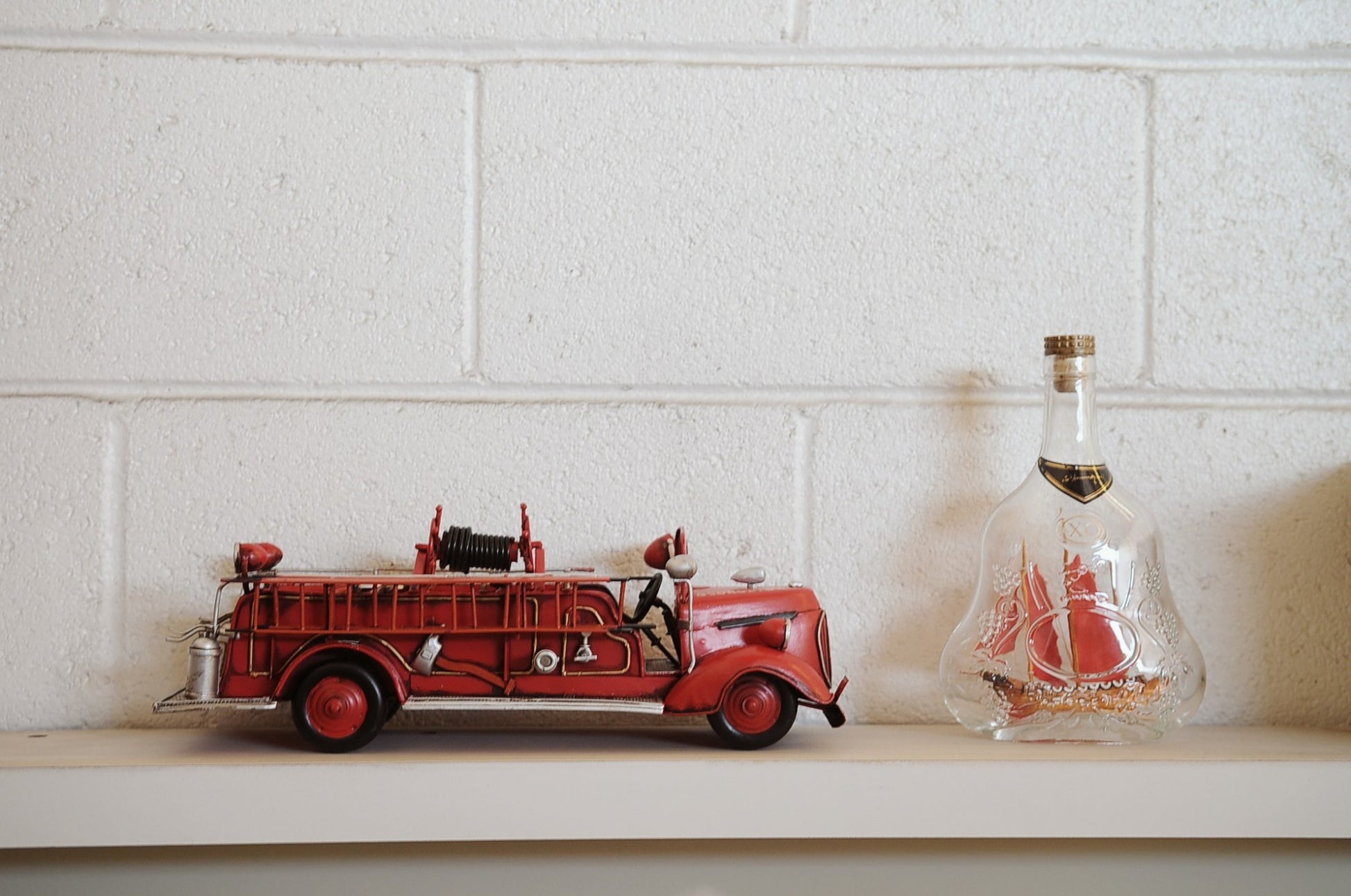 c1938 Ford Red Fire Engine Sculpture-Sculptures-DECOROLALA