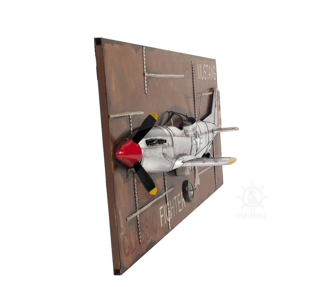 c1943 Grey Mustang P51 Frame-Sculptures-DECOROLALA