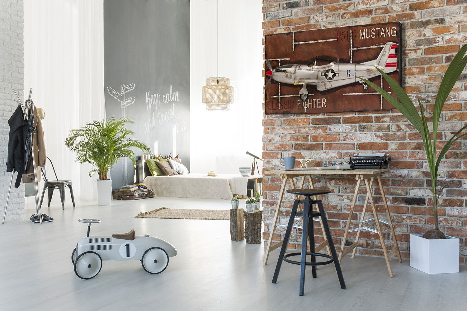 c1943 Grey Mustang P51 Frame-Sculptures-DECOROLALA