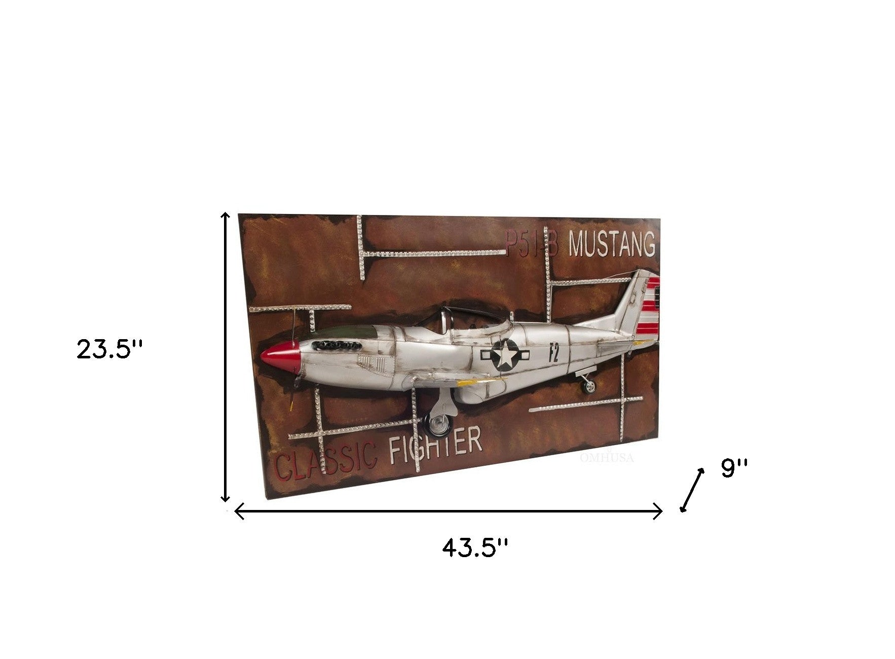 c1943 Grey Mustang P51 Frame-Sculptures-DECOROLALA
