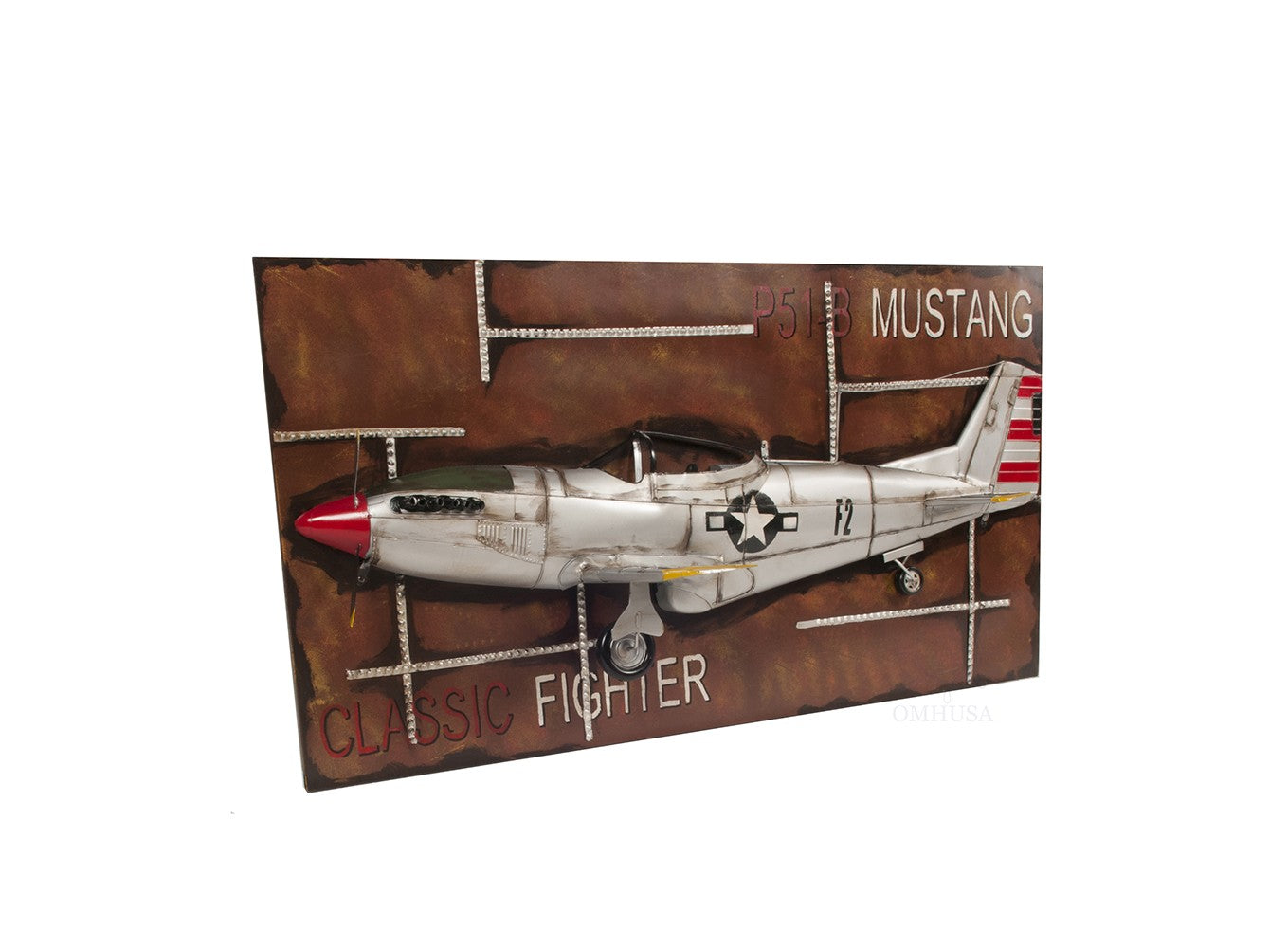 c1943 Grey Mustang P51 Frame-Sculptures-DECOROLALA