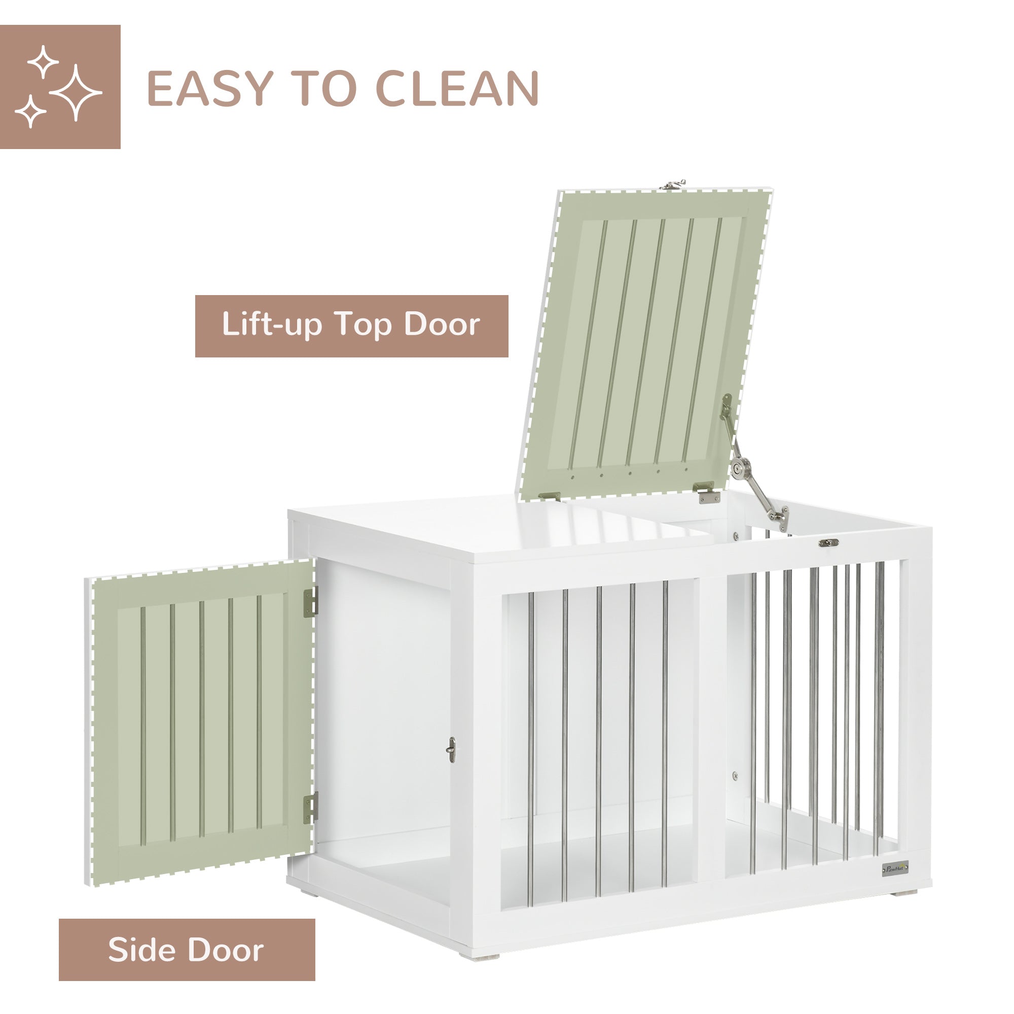 Meuble-cage pour chien de 31.5" avec deux portes, pour chiens de taille moyenne, blanc