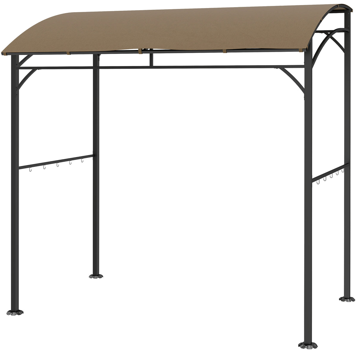 7' x 5' BBQ Grill Gazebo - Dark Coffee Steel Frame Canopy