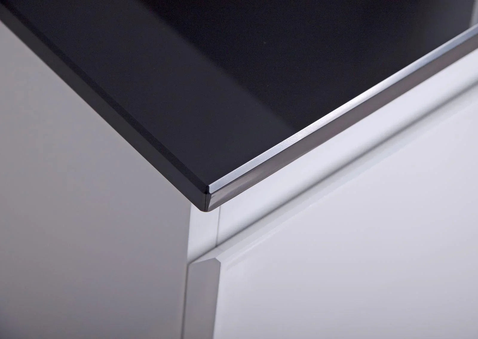 30" Lily White Wall Mount Bathroom Vanity with Black Tempered Glass Countertop & Ceramic Sink Cali