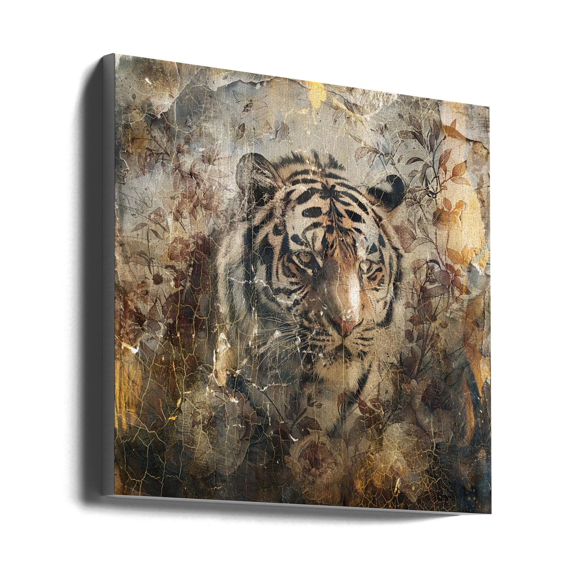 Wall art Floral Animals Vintage Art Illustration 27-canvas-DECOROLALA