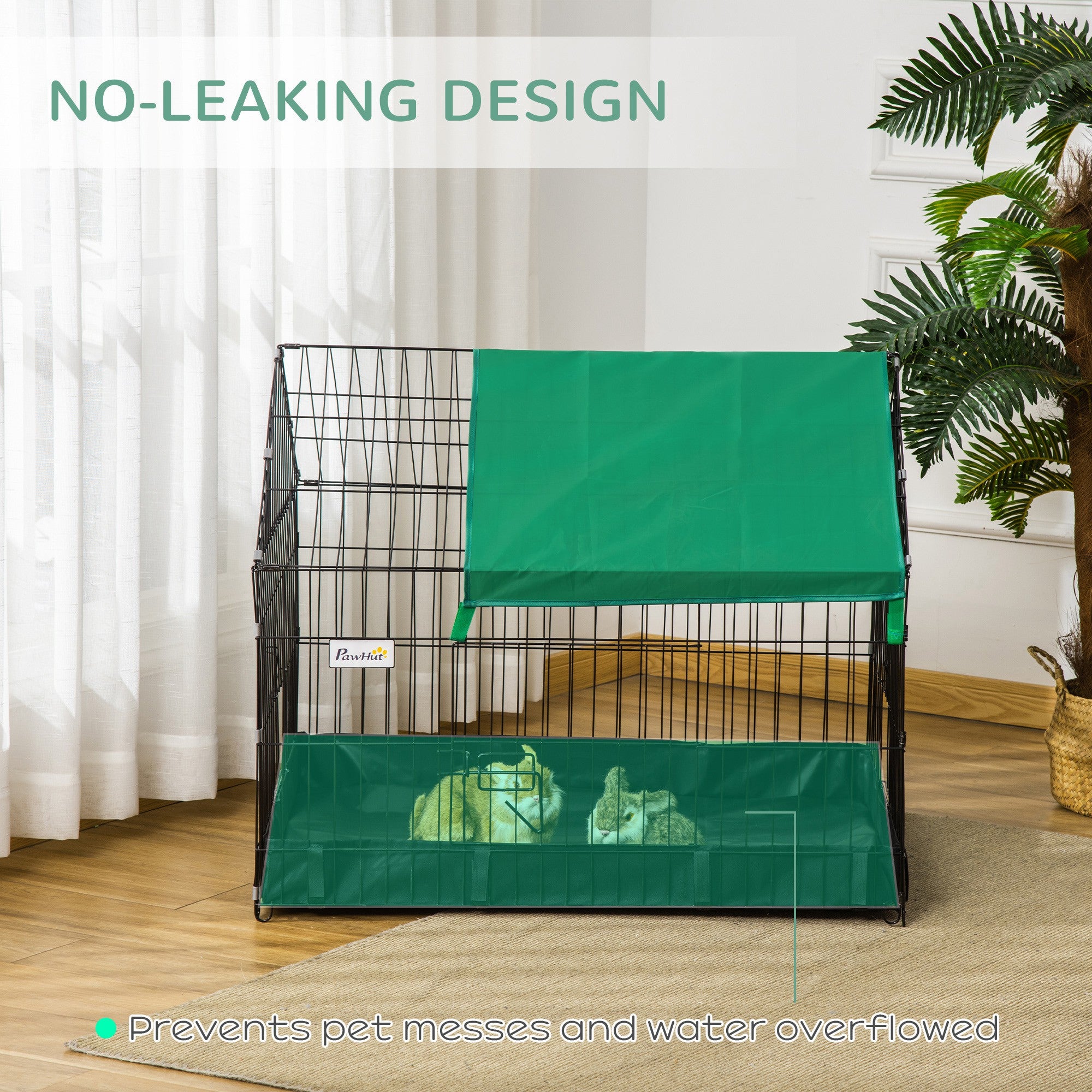 Cage métallique extérieure pour petits animaux, pour lapins et chats, noire