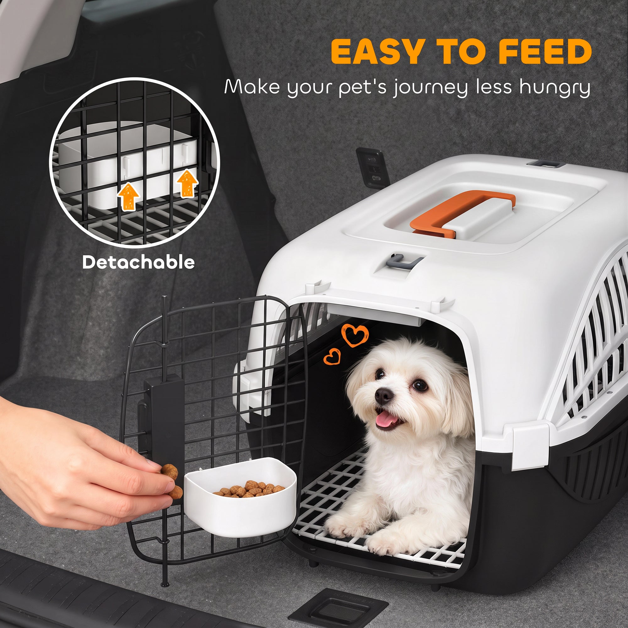 Airline Approved Pet Carrier for Mini Dogs and Cats with Steel Wire Door, Water Bowl, for Car, Airplane, Outdoor, Balck