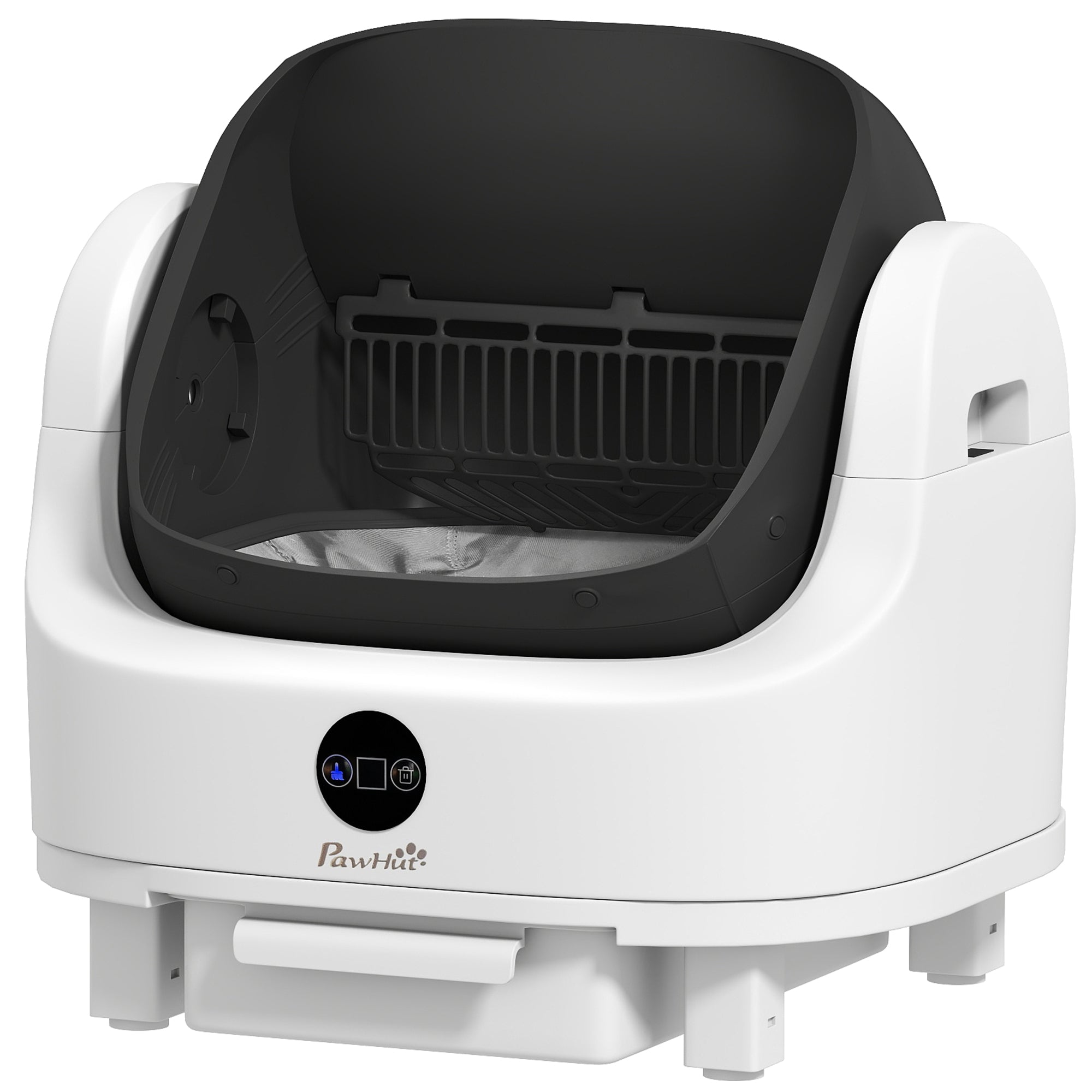 Bac à litière autonettoyant pour chat, ouvert sur le dessus, avec nettoyage automatique et protection de sécurité intégrée