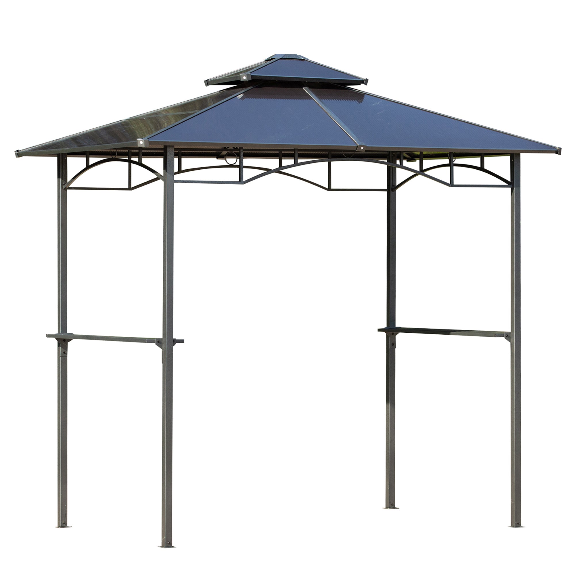 8' x 5' Hardtop Grill Gazebo - Brown Aluminum BBQ Canopy