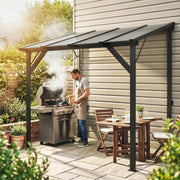 Hardtop Grill Gazebo - Lean-to BBQ Shelter Dark Grey